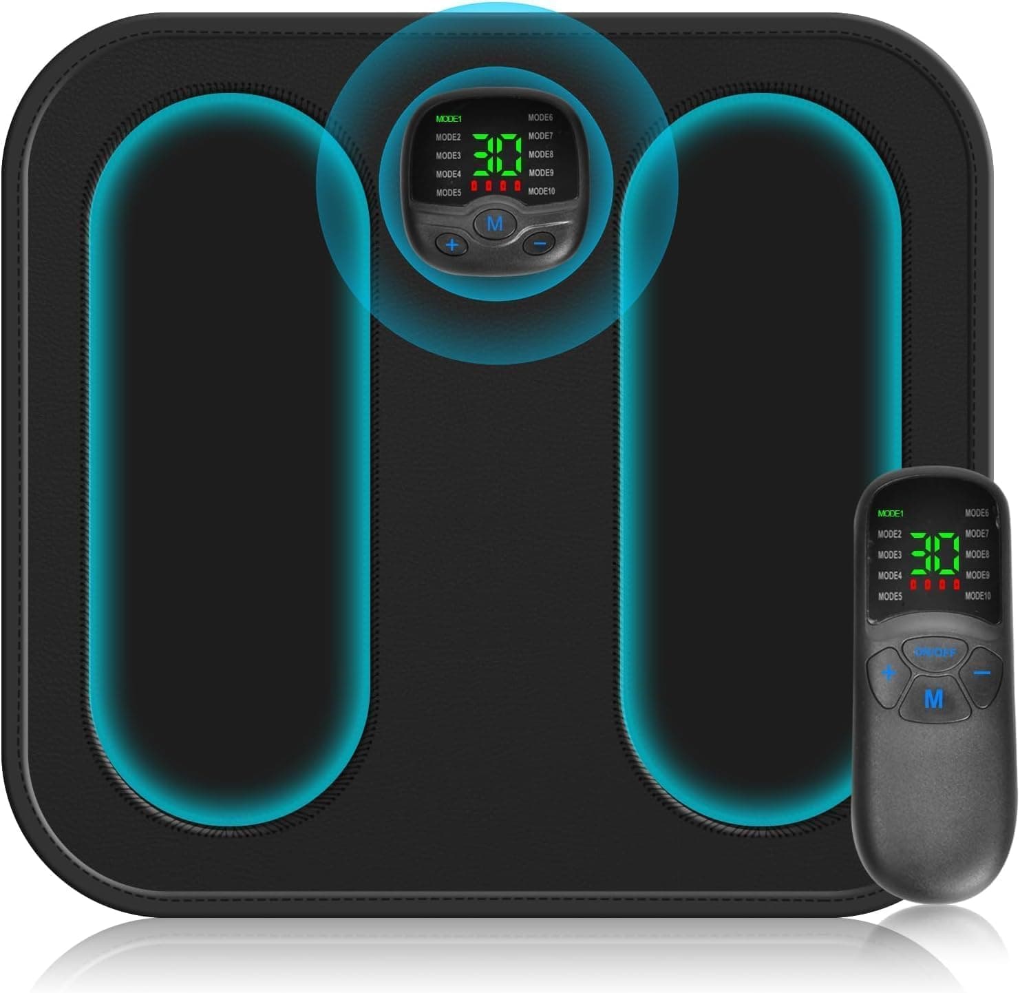 X spring EMS Foot Massager, Foot Massager Mat, 10 Modes Electric Massage Mat, Massage Mat with 30 Intensity Levels, Portable EMS Foot Massager for Muscle Relaxation, Pain Relief & Improved Circulation