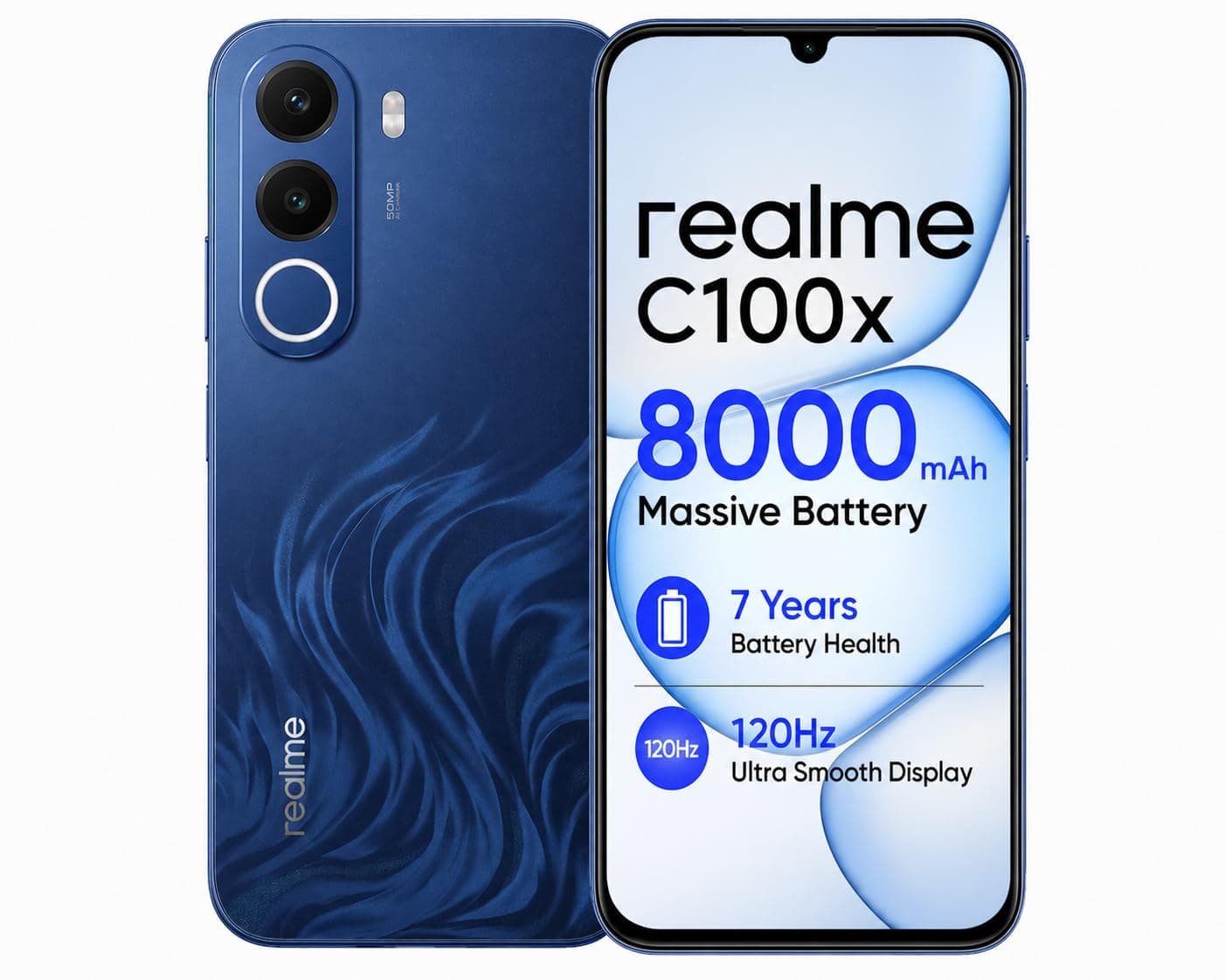 realme C100x 4G Smartphone Dual SIM, Mobile Phone 6GB, 128GB Storage, 50MP Camera, Android 16 (Deepblue Tides)