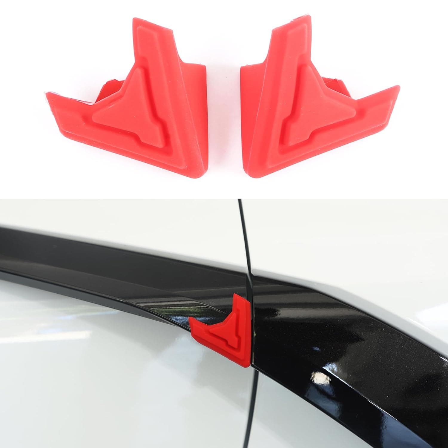 Car Door Handle Shock Absorber Compatible with Corvette C8 2020-2025 Soft Silicone Cushion Car Door Protector Door Scratch-Proof Pad Exterior Accessories 2PCS (Red)