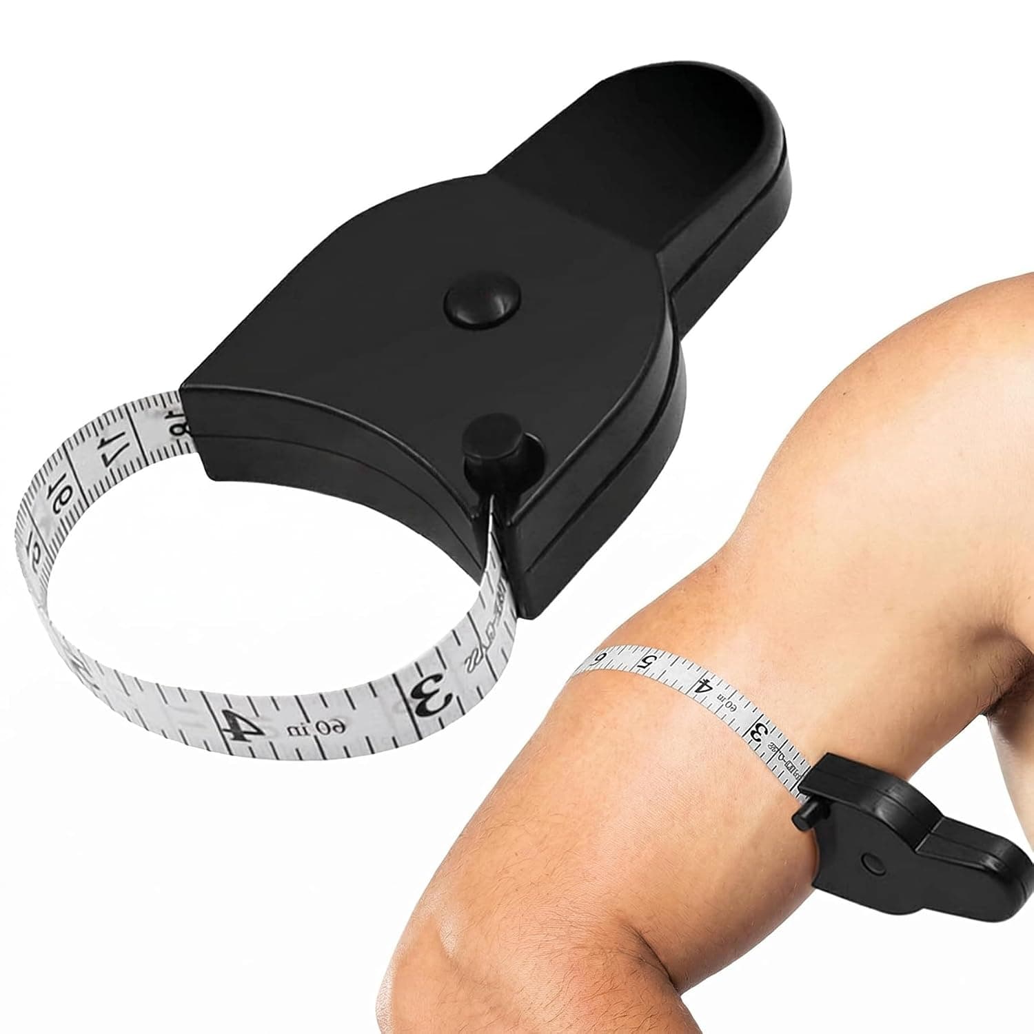 ToolHouse Body Tape Measure 150cm, Waist Measuring Tape Retractable Ruler with Lock Pin and Push Button, for Sewing, Tailor, Cloth and Waist Measurement (Black)