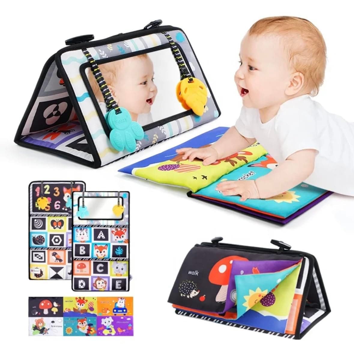 Jinglers Cloth Book for Baby 6+ Months | Sensory Books for Babies 6 Months | Books for 3 Month Old Baby | Sensory Toy & Early Learning Gift for Infants with Textured Pages, Crinkle Sound