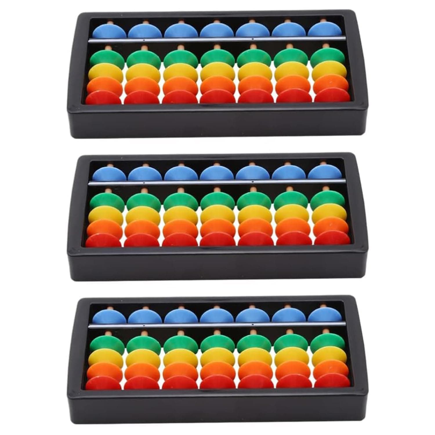 Tazweeq 3PCS Abacus, Abacus Rainbow Color Column Soroban Vintage Chinese Calculator Math Counting Tool Toy for Students Kid Adult Calculator Counting Tool for Kid Educational Brain Teaser Toys Gift