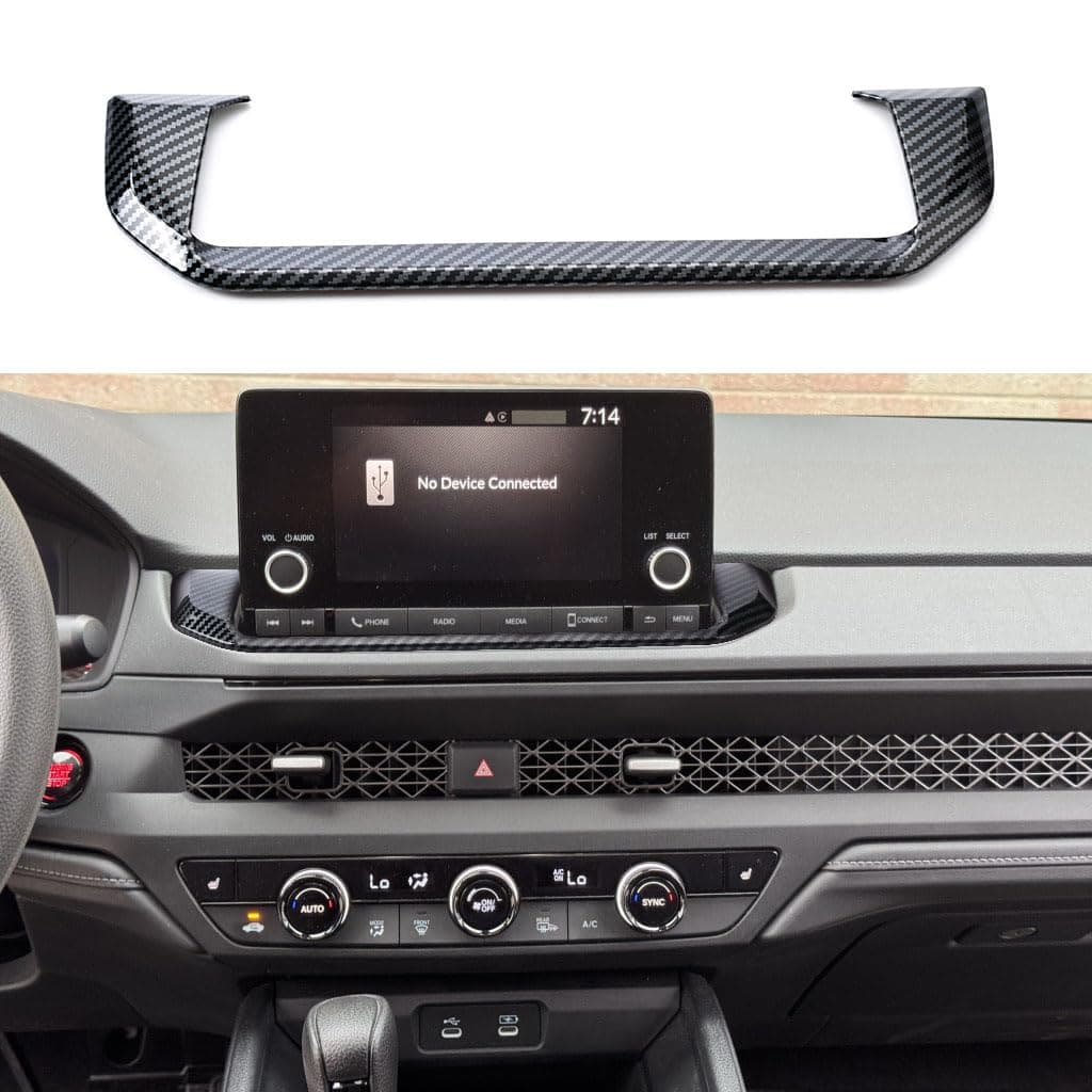 Fit for Honda Accord LX SE EX 2025 2024 2023 Center Navigation Frame Trim Cover，Carbon Fiber Style Plastic Panel Compatible with 7-Inch Touchscreen, Car Interior Accessories
