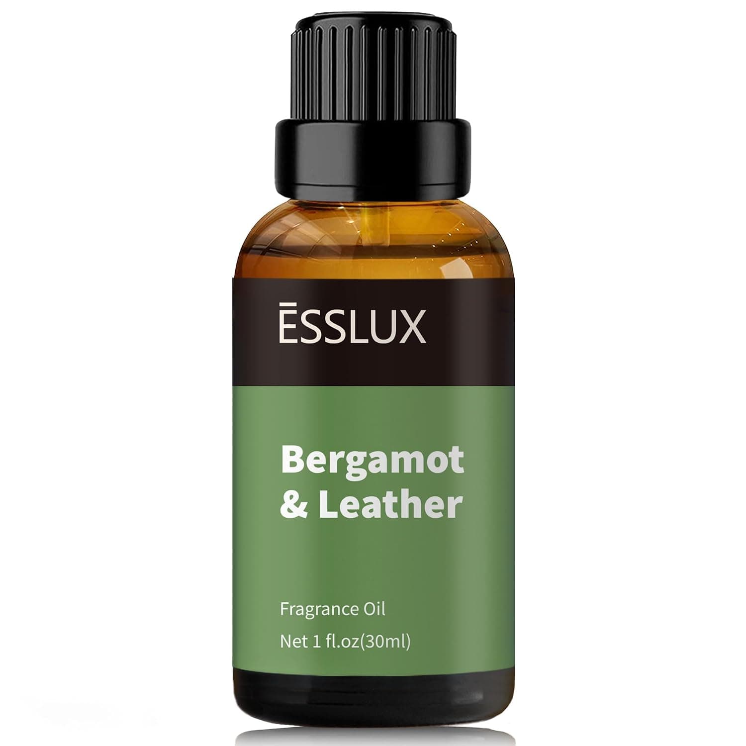 Bergamot & Leather Fragrance Oil, ESSLUX Large Single Essential Oil 30ml, Aromatherapy Candle Making Scents, Scented Oils for Home for Diffuser, Massage, Soap, Perfume, Humidifier