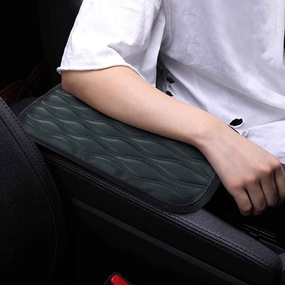 Auto Center Console Cover Pad Universal Fit for SUV/Truck/Car, Waterproof Car Armrest Seat Box Cover, Leather Auto Armrest Cover