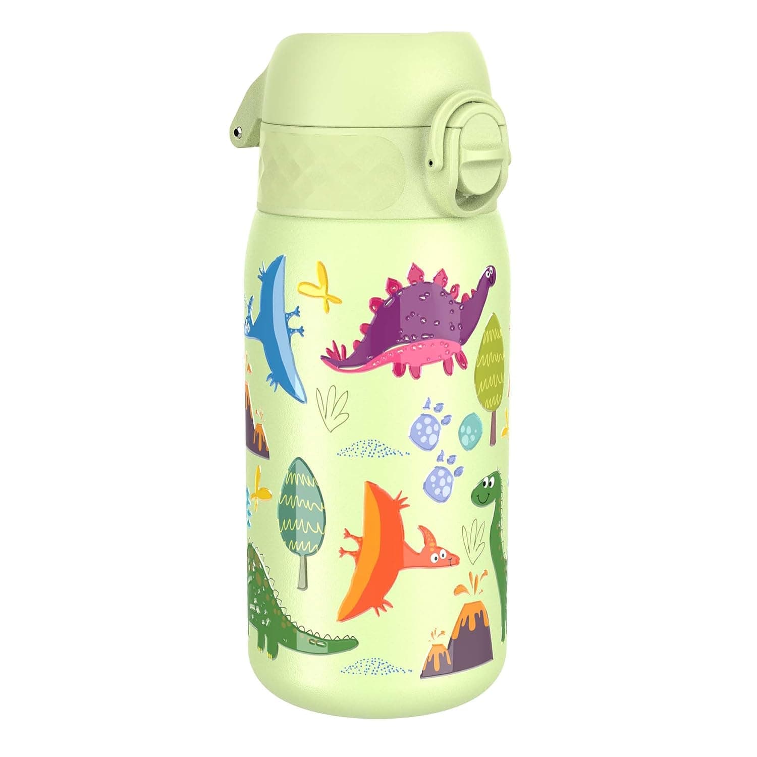 Ion8 Leak Proof Kids Water Bottle, Stainless Steel, Dinosaurs, 400 ml 13 oz