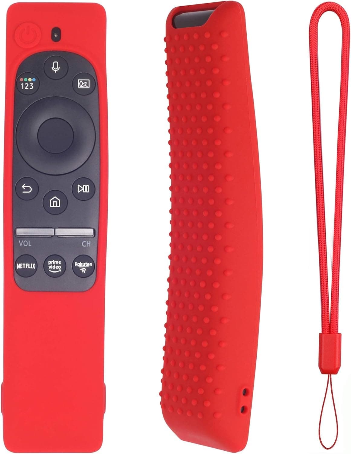 حافظة حماية سيليكون لجهاز التحكم عن بعد لتلفزيون سامسونج الذكي سلسلة BN59 من نالاكال مضادة للانزلاق والصدمات احمر