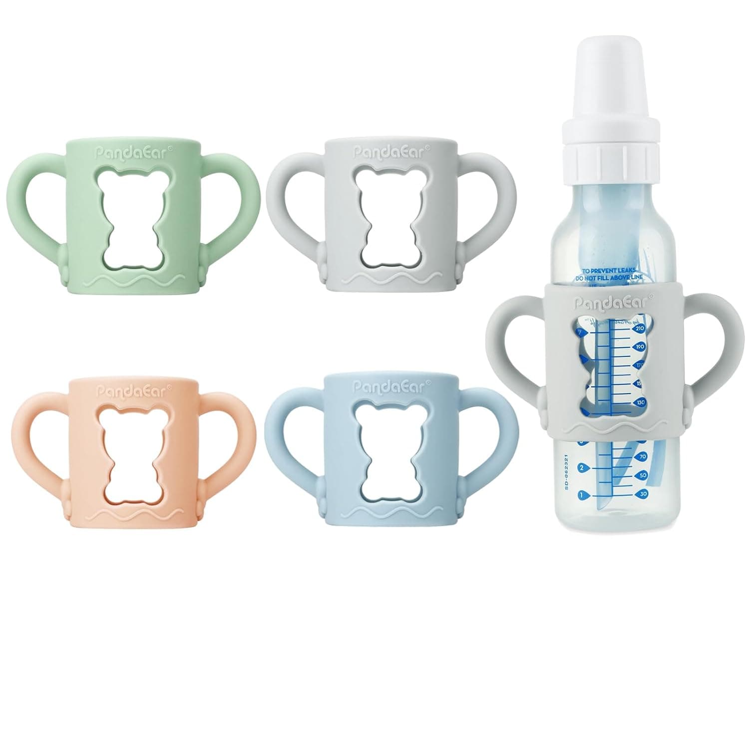 PandaEar 4 Pack Silicone Bottle Handles Compatible with Dr Brown Narrow Baby Bottles