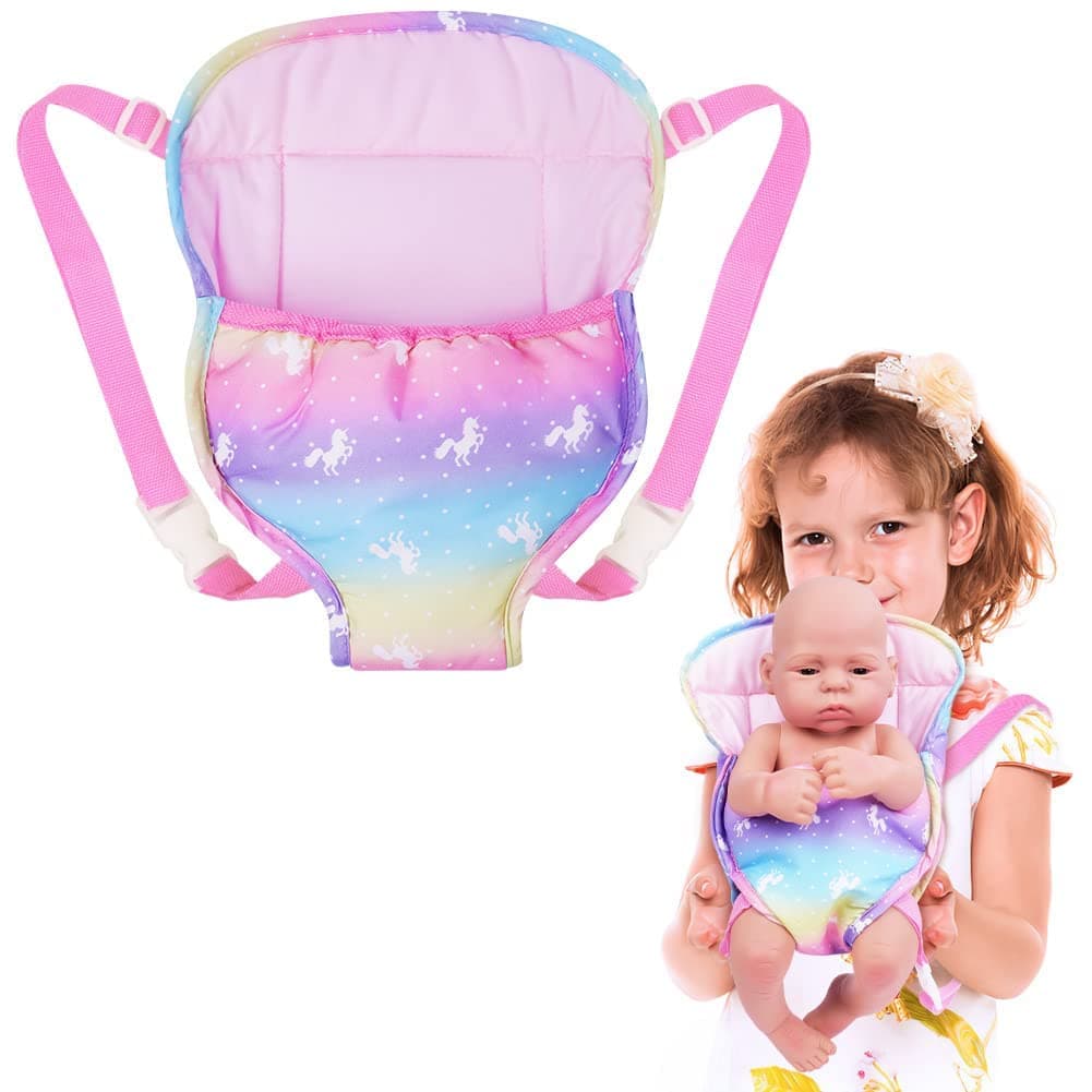 NALACAL Baby Doll Carrier Storage Bag Backpack, Baby Doll Carrier with Adjustable Straps, Doll Sling Carrier Front and Back Portable Bag Doll Accessories for 14-18 Inch Dolls (Doll Not Included)