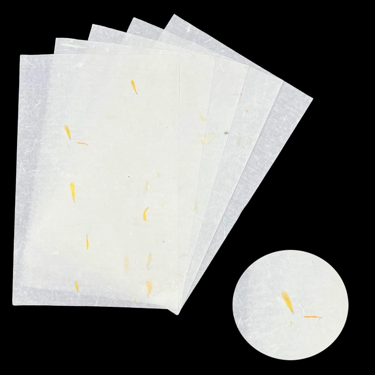 60 Pcs Mulberry Paper Sheets with Real Flower – Handmade Decoupage Craft, Vintage Rice Paper for Card Making Gift Wrap Drawing Calligraphy