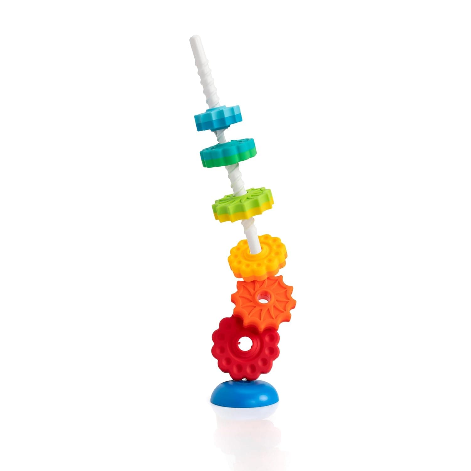 Fat Brain Toys Spin Again | Spinning gears stacker. Reversible base. Tactile, developmental learning for babies, toddlers, preschoolers, ages 12 months+