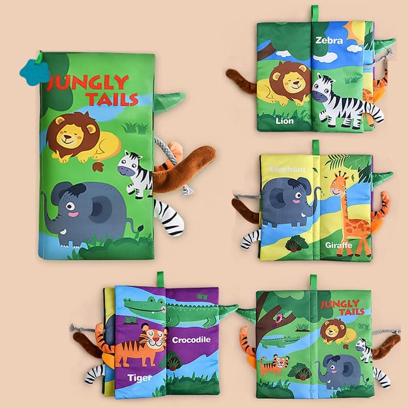 كتب العاب اطفال من كيو كيو اي جيه، كتاب قماشي بملمس مجعد للاطفال الرضع 0-3-6-12-18 شهر، العاب تفاعلية للتطور المبكر، هدايا حفل استقبال المولود الجديد، هدايا الكريسماس للاولاد والبنات