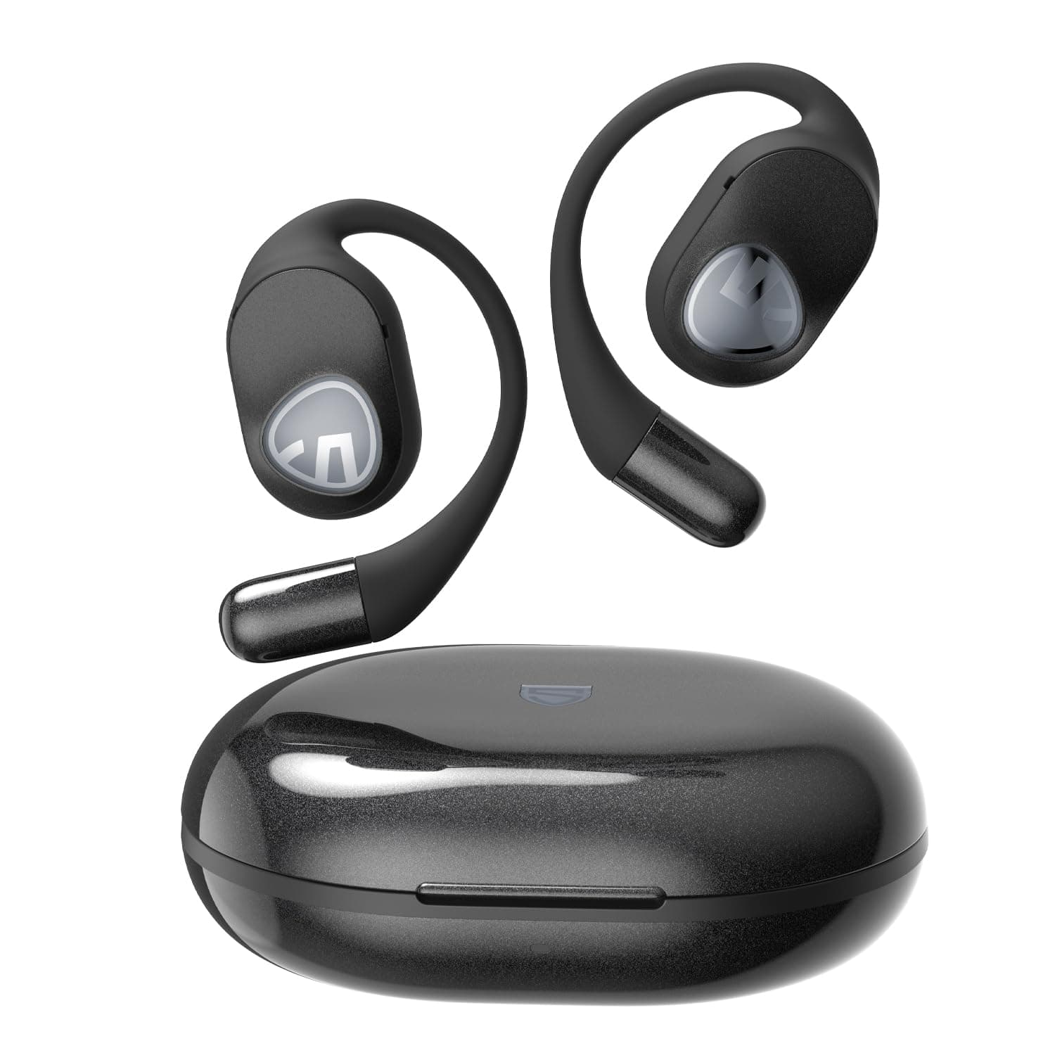 SoundPEATS GoFree2 Open Ear Headphones Wireless Hi-Res Audio, Sport Earphones Bluetooth 5.3 & Stable Ear Hooks, 16.2 mm Driver Boost Bass, Multipoint Headset for Running Workout, App Support (Black)