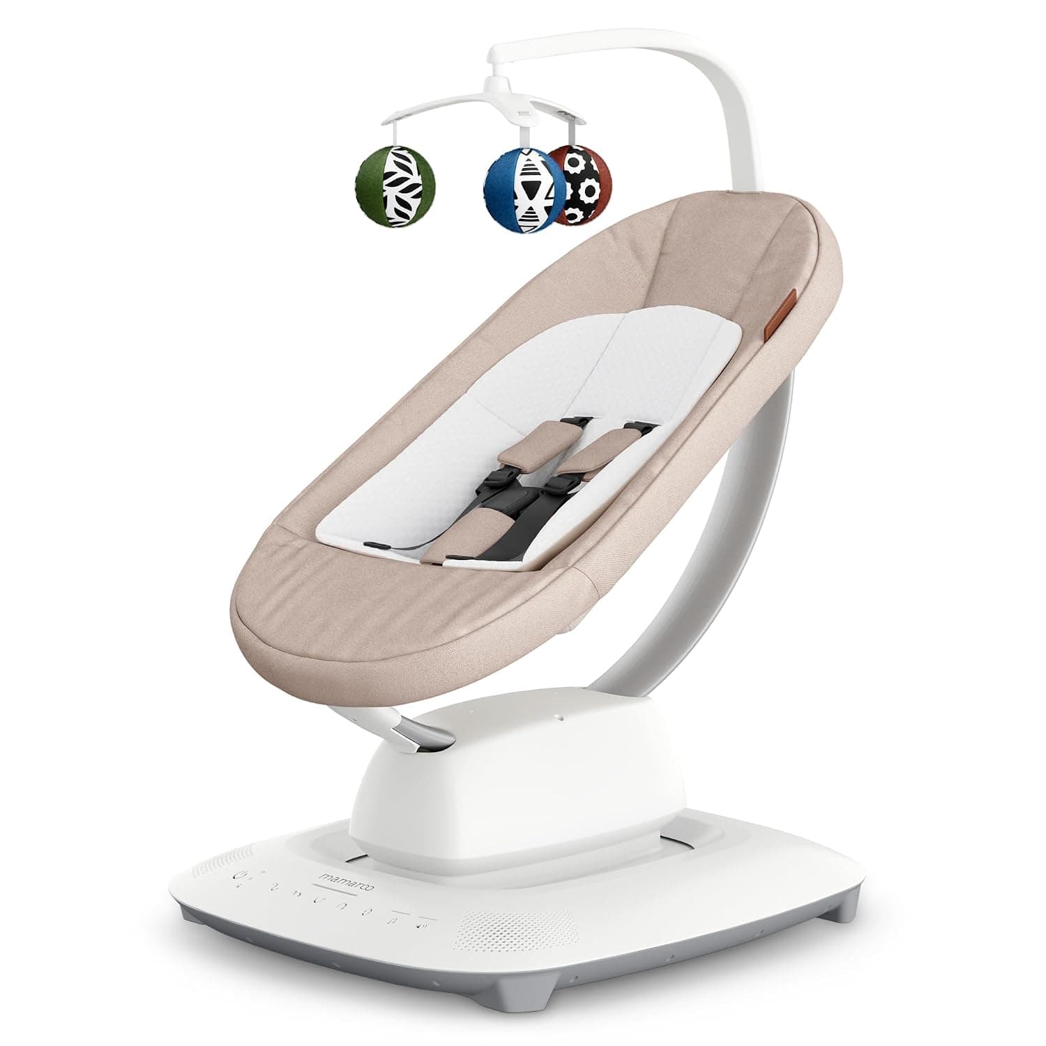 UPPAbaby Mamaroo Infant Seat with Multiple Motion Settings – Smart Bluetooth & App Control, Built-in Sounds, Newborn Insert, Charlie Sand Mélange