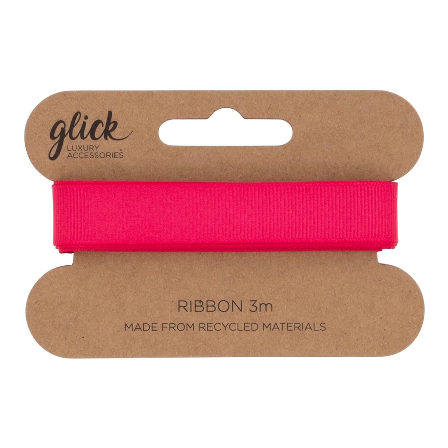 Glick Luxury Hot Pink Gros Grain Ribbon 3 Metres in Length, for Gift Wrapping and Other Arts & Crafts, 1.6 cm x 3 metres