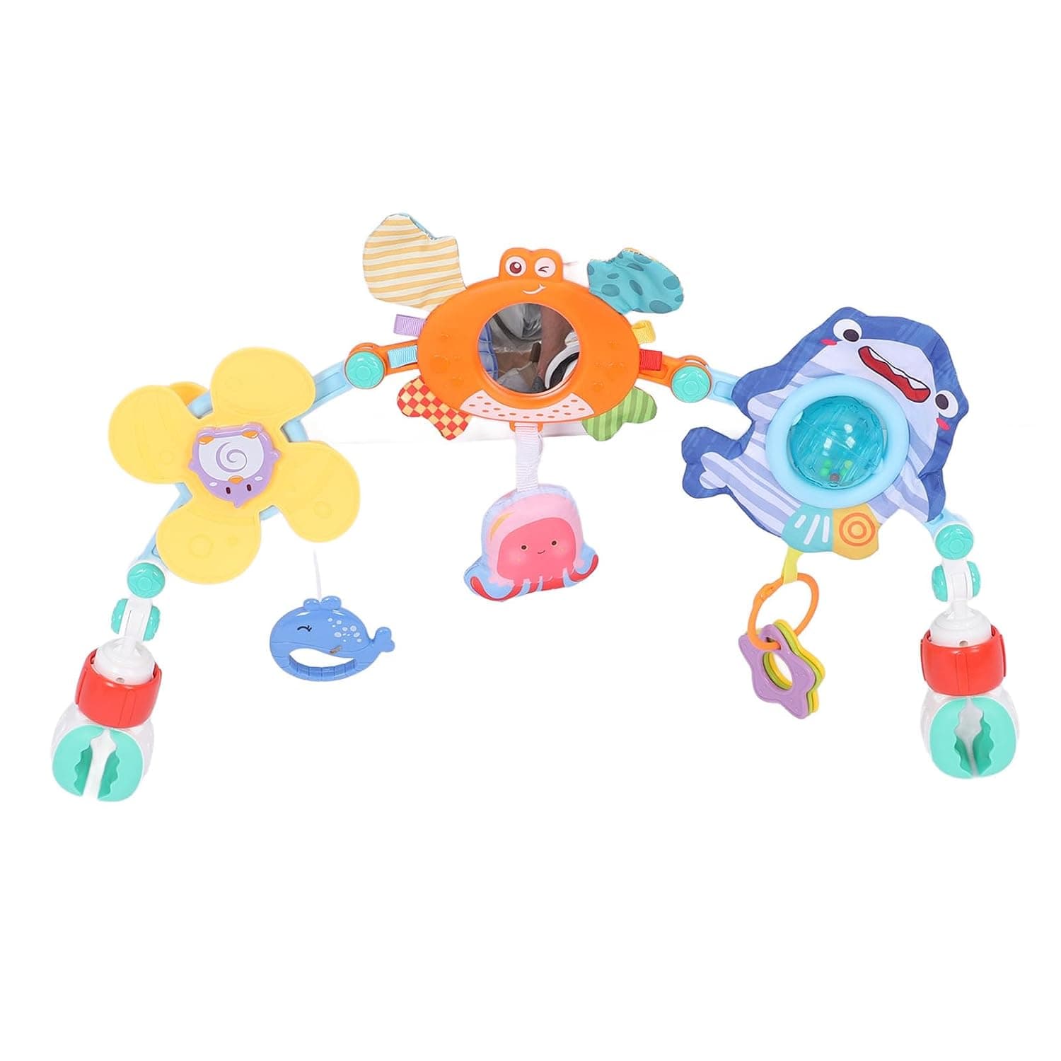 RiToEasysports Adjustable Arch Bassinet Toys with Rattle Design for Car | Soft ABS Material, Hanging on Stroller or Crib, Promotes Sensory Development, Compatible with Infant Car Seat and Bassinet