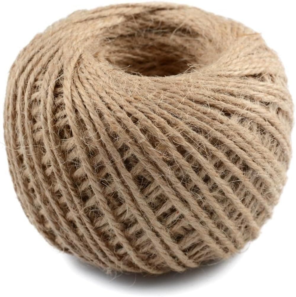 Bukela Jute Twine 100m 3 Ply 2mm Natural Brown String Rope Heavy Duty Hessian Cord For Gardening Floristry Arts Crafts Gift Wrapping