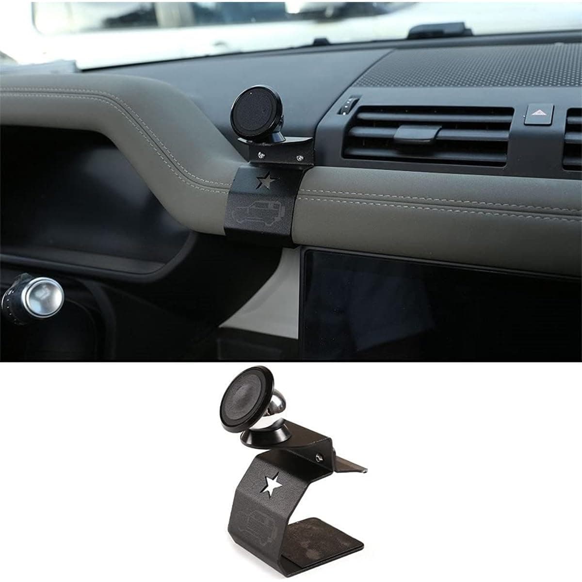 حامل جوال لسيارة لاند روفر ديفندر ووحدة التحكم المركزية المركزية في السيارة الرئيسية، حامل جوال بفتحة التهوية لسيارة لاند روفر ديفندر 110 2020 2021 2022 ملحقات ديفندر