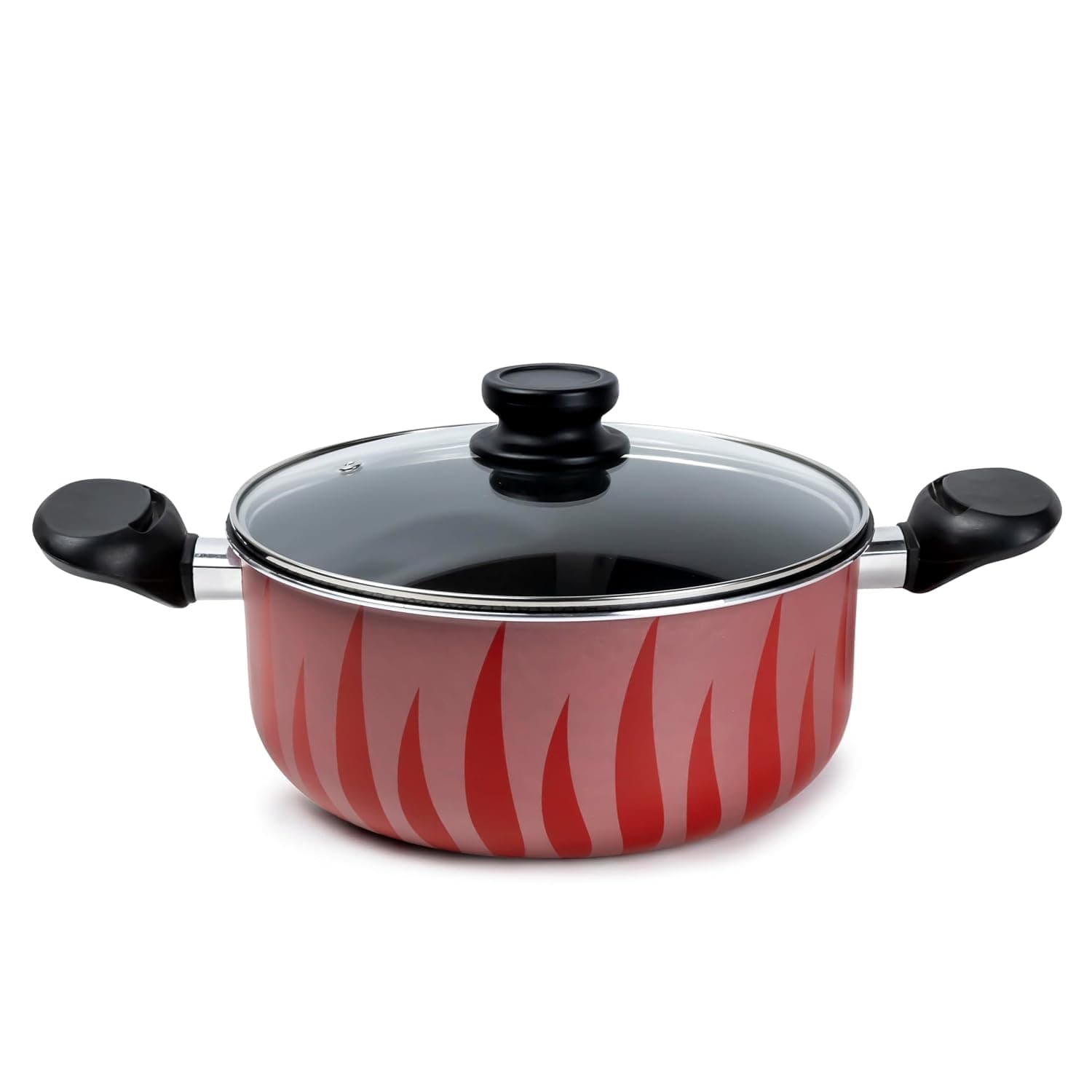 Flame Design Non-Stick Casserole with Lid and, Stew Pot Suitable for Gas, Electric, Induction, and Ceramic Stove Dutch Oven - 20cm
