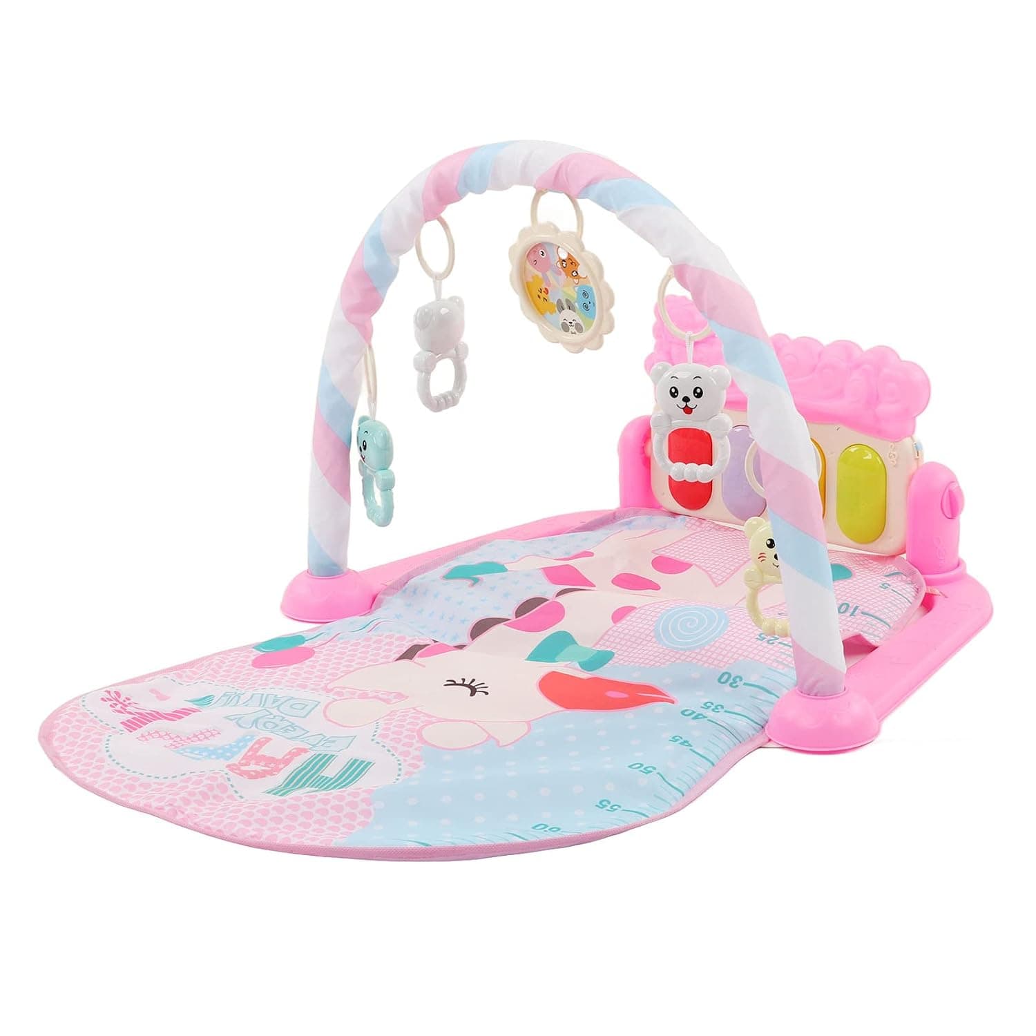 Generic Infant Kick Play Piano Mat with Colorful Lights and Soft Music, Portable Baby Gym Mat for Hearing Training and Relaxation, Ideal Gift for Babies and Toddlers, Skin-Friendly Fabric