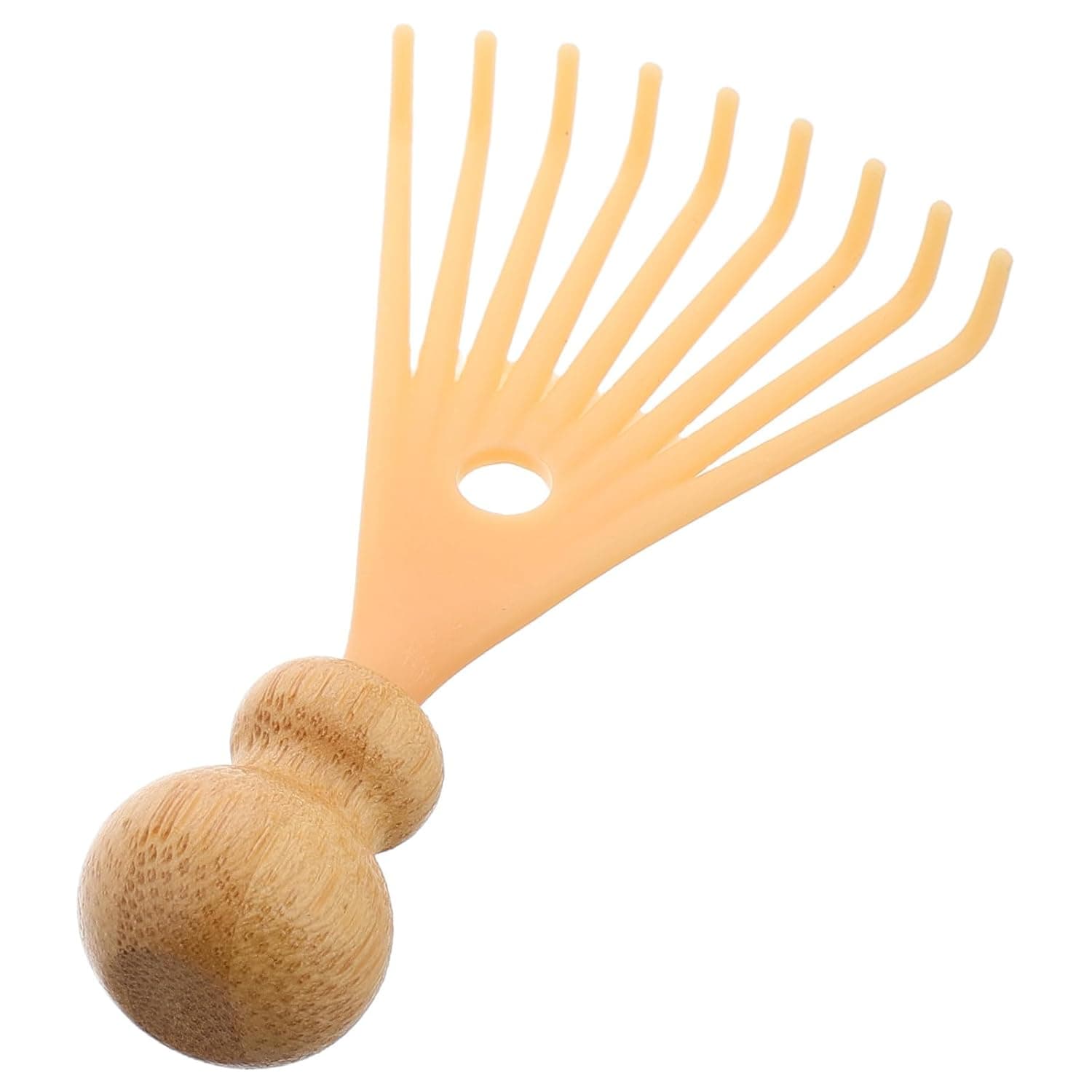 Handheld Scalp Massager Comb with Resin Claw, Mini Manual Head Scratcher for Scalp Cleaning and Relaxation, Beige Portable Massage Tool for Home and Travel Use