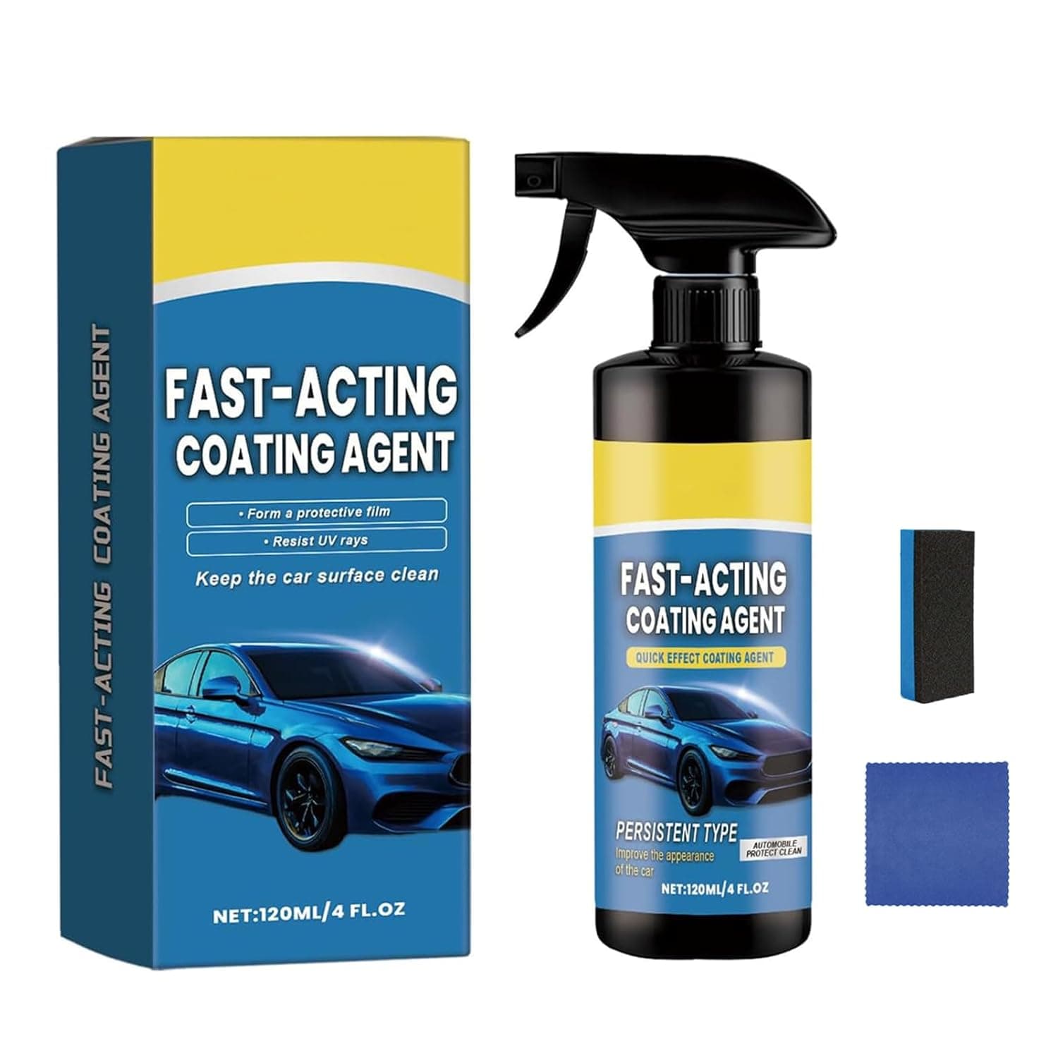 Car Coating Spray, Quick Effect Coating Agent,Quickly Coat Car Wax,Car Scratch Wax Polish Spray Waterless Wash, تلميع سيارات