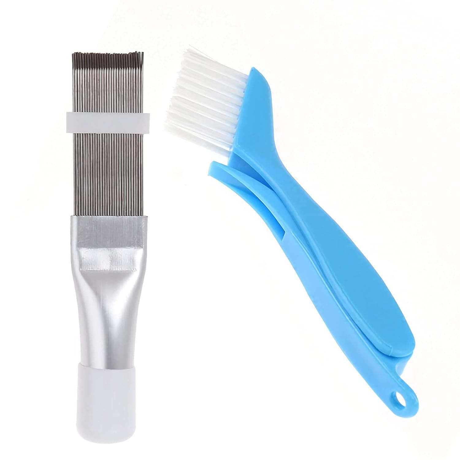 2pcs Air Conditioner Condenser Fin Cleaning Brush and Comb Set Fin Cleaner Fin Straightener Refrigerator Coil Cleaning Folding Brush HVAC Maintenance Evaporator Radiator Repair Clean Tool