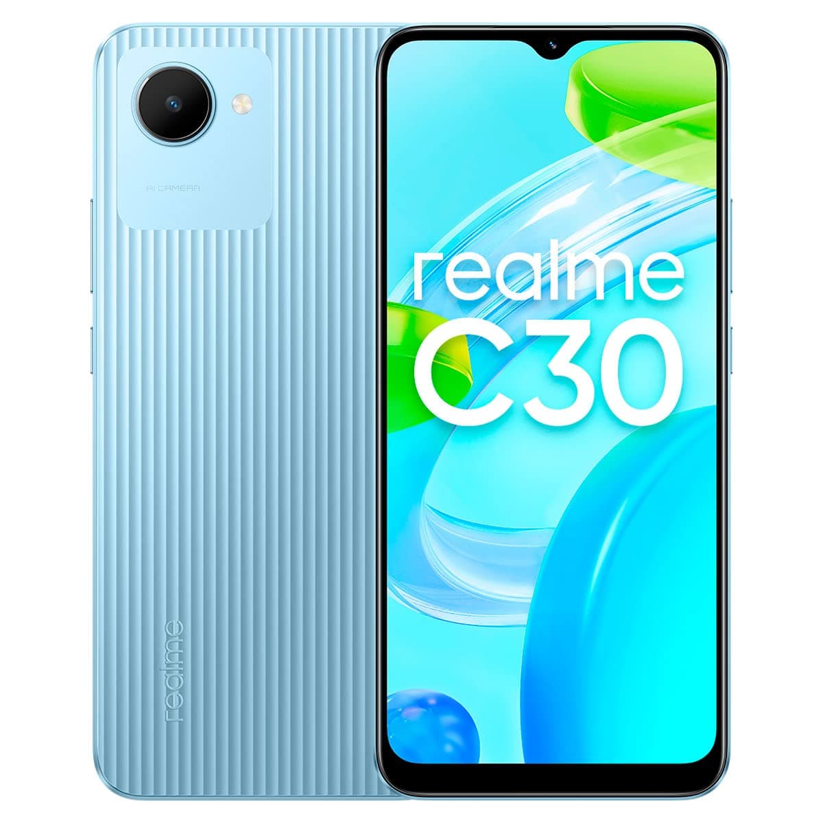 Realme C30 Dual-SIM 32GB ROM + 3GB RAM (Only GSM | No CDMA) Factory Unlocked 4G/LTE Smartphone (Lake Blue) - International Version