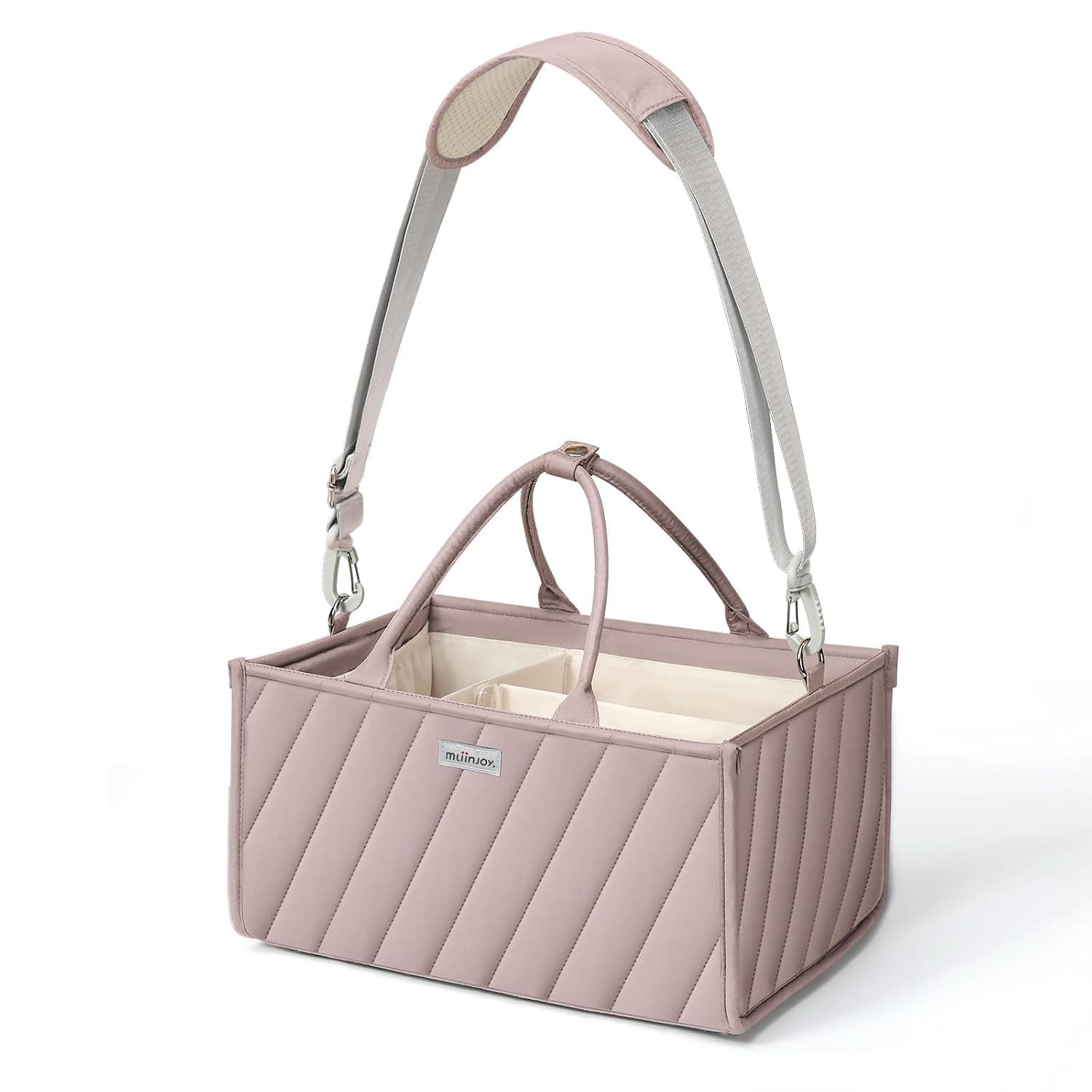 Diaper Caddy Organizer, Nursery Storage Basket, Gift for Baby Shower Newborn Essentials Registry Search Must Haves, Dusty Mauve