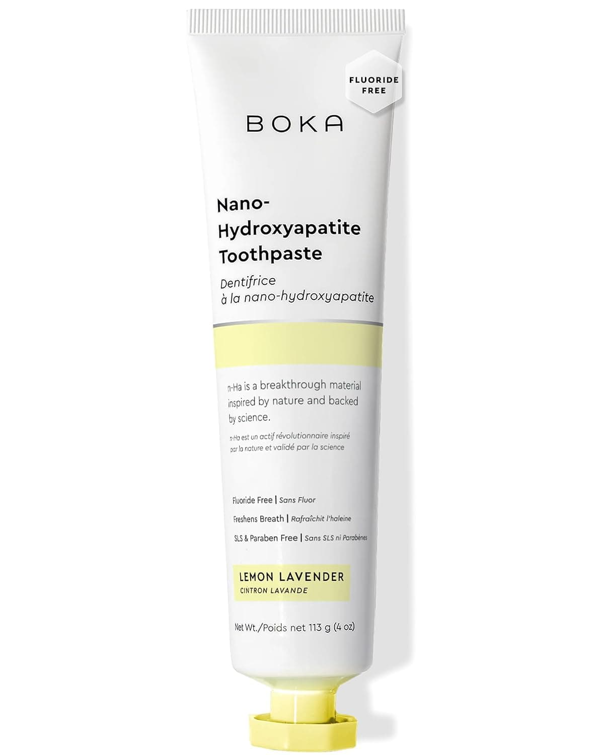 Boka Fluoride Free Toothpaste- Nano Hydroxyapatite, Remineralizing, Sensitive Teeth, Whitening - Dentist Recommended for Adult, Kids Oral Care- Lemon Lavender Flavor, 4oz (113 g) 1Pk US Manufactured | Appropriate for Sensitive Teeth - Adult Oral Care - Lemon Lavender - 4 Oz, 1PK