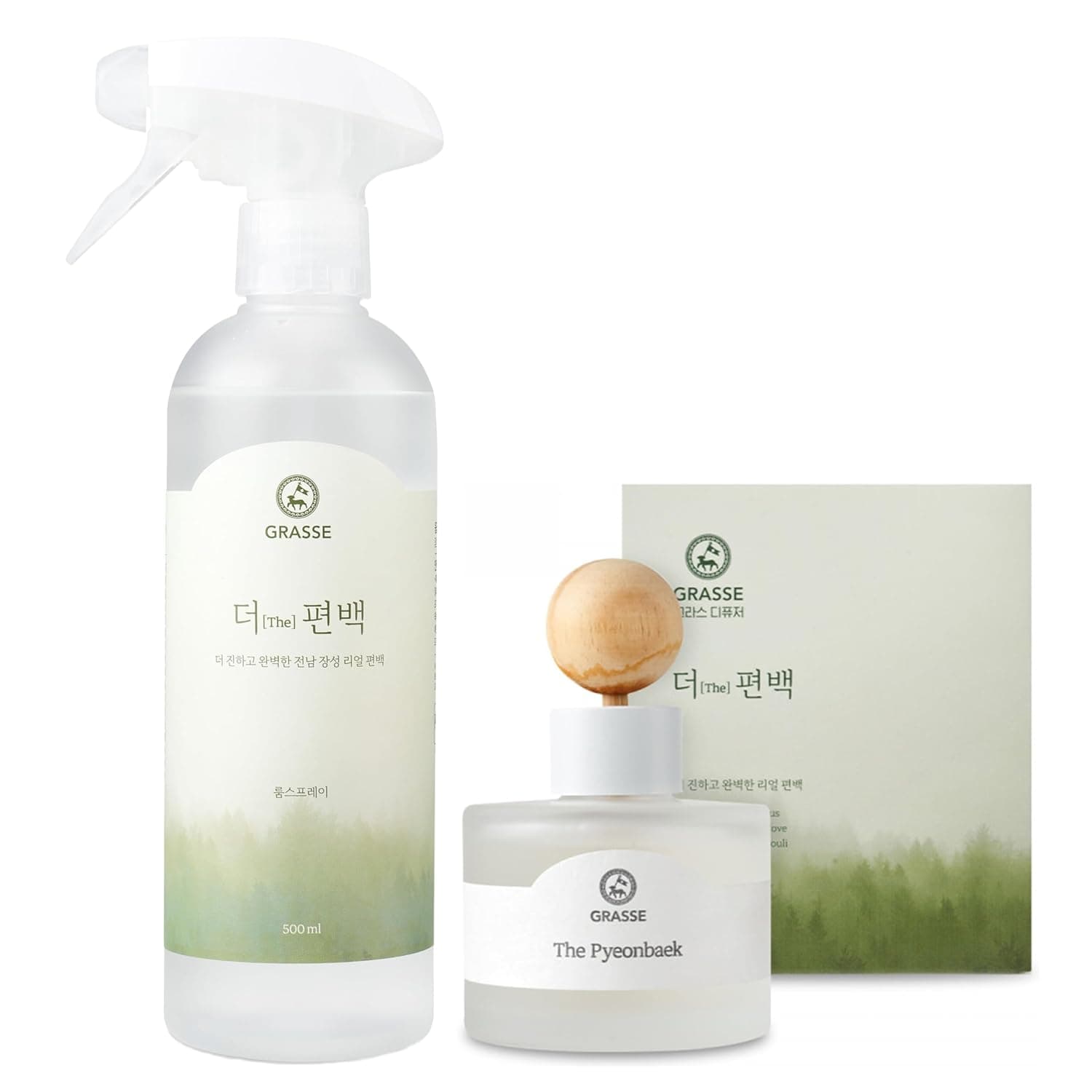 Bullsone Grasse The Hinoki Cypress Spray Diffuser Set, Relaxing Aromatherapy Deodorizer Mist with Frorest Essential Oils