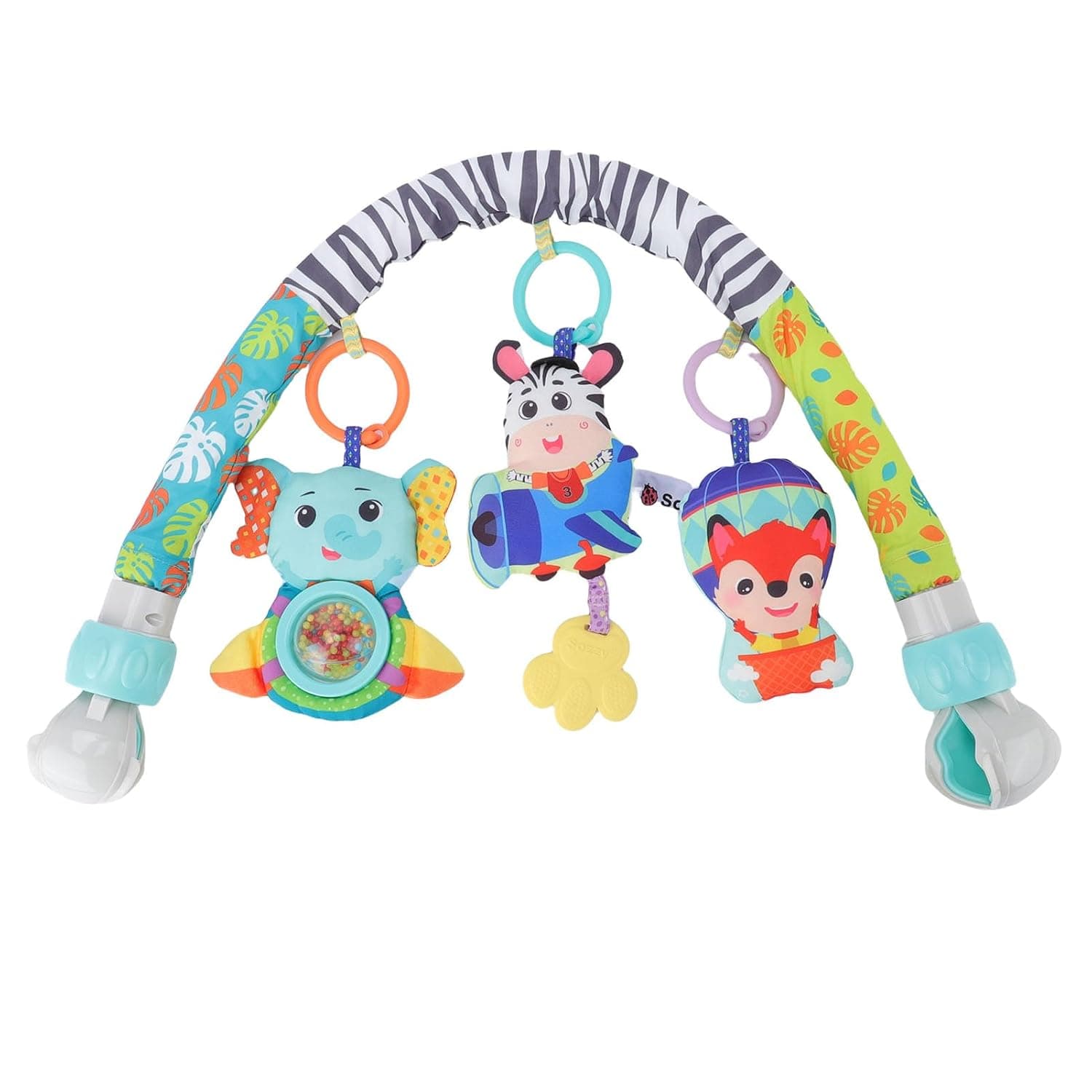 Baby Children's Boller Bow Toy Clamp Installation Cartoon Pram Pendant Toy Toy Toy for 0-1 Years Old Infants