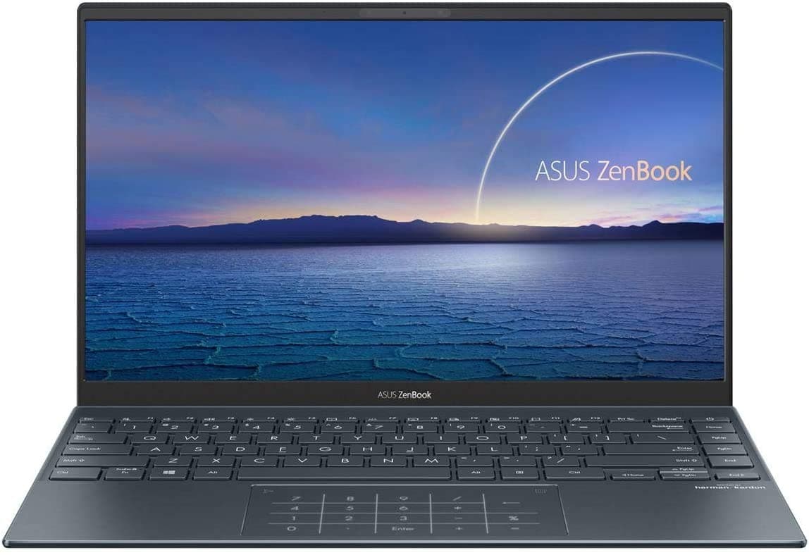 ASUS ZenBook 14 Ultra-Slim Laptop 14” Full HD NanoEdge Bezel, Intel Core i7-1065G7, 8GB RAM, 512GB PCIe SSD, NumberPad, Thunderbolt 3, Windows 10 Home, Pine Grey, UX425JA-EB71