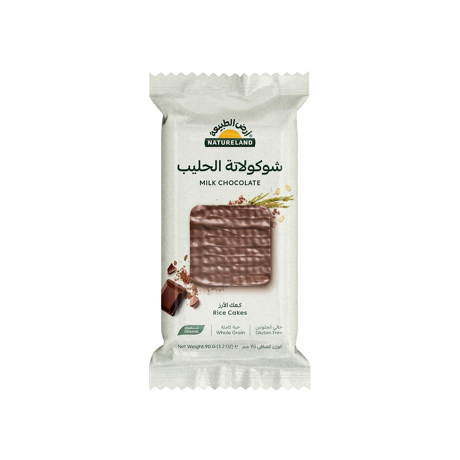 Natureland Rice Cakes Milk Chocolate, 90G - Pack Of 1