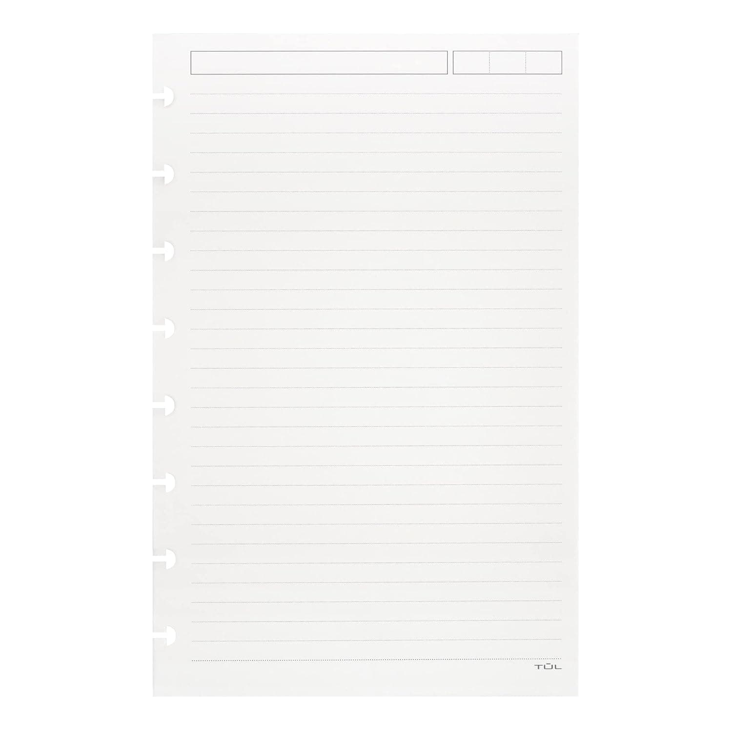 TUL Custom Note-Taking System Discbound Refill Pages, 5.5" x 8.5" Junior Size, Narrow Ruled, 100 Pages (50 Sheets) White