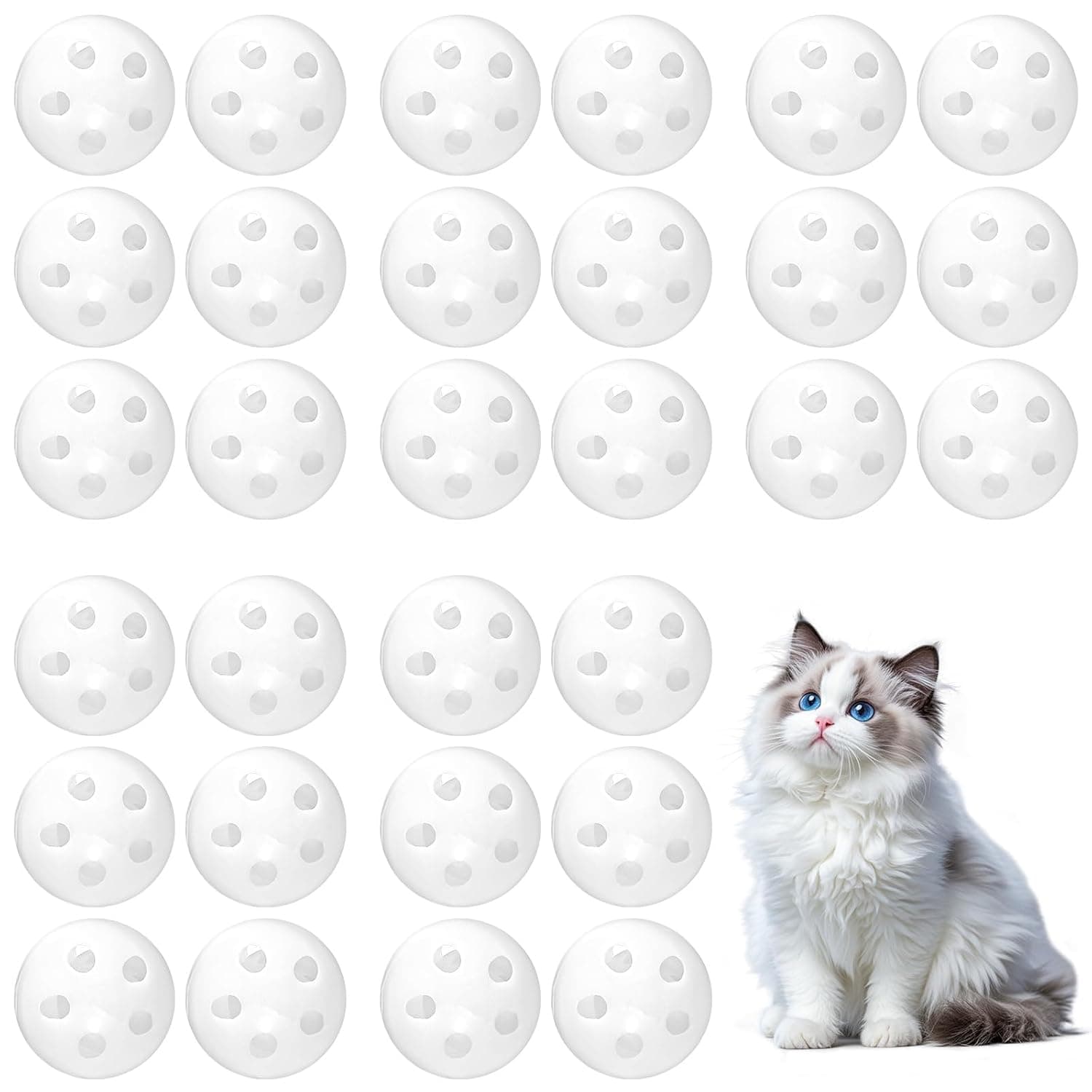 Kifmurase 30 Pcs Rattle Balls Inserts Rattle Toys, Rattles Box Repair Doll Noise Maker Insert Toy for Animal Puppet Doll, Rattles and Plush Rings Baby Pet Toy (24 mm)