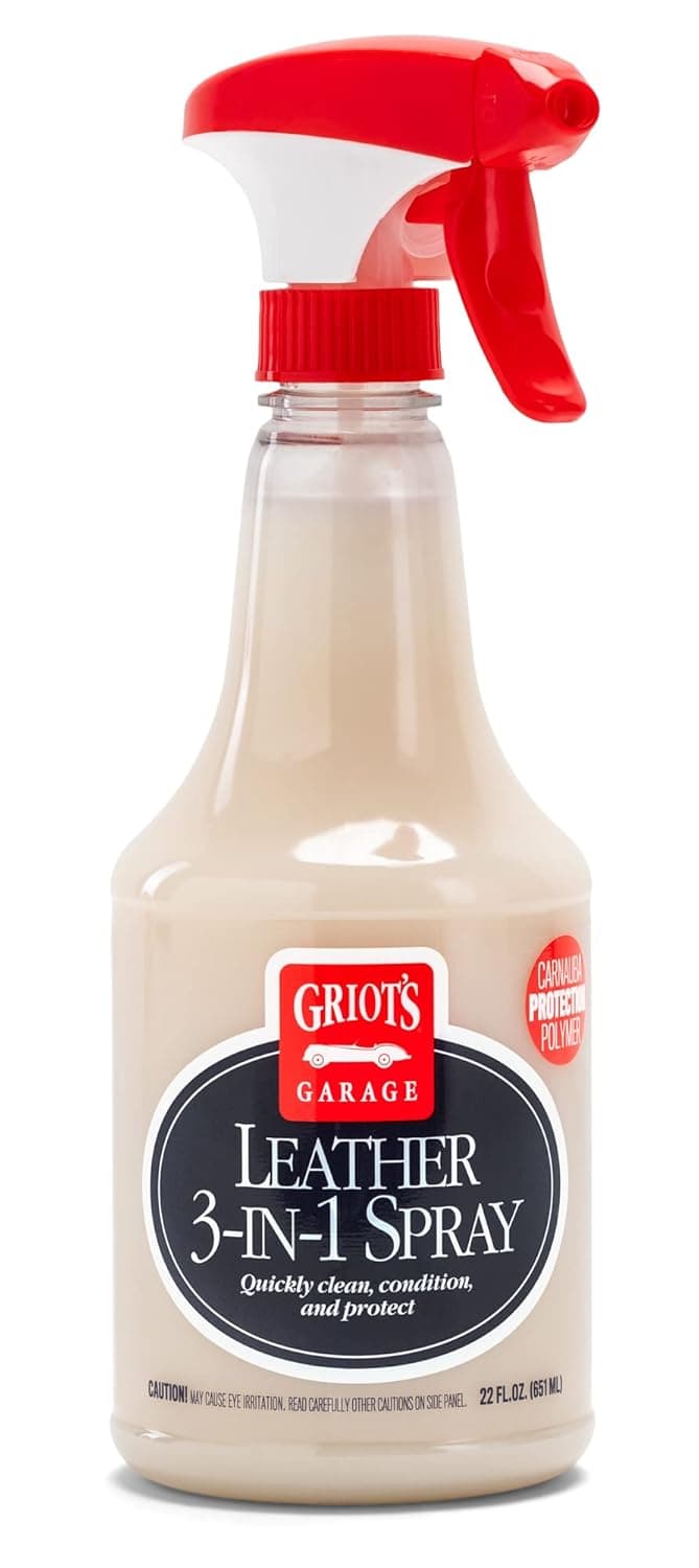 Griot's Garage Leather 3-in-1 Spray, Cleaner and Conditioner for Leather and Vinyl, Car Seats and Vehicle Interior, Truck, RV, Boats, and Home, 10963, 22 oz