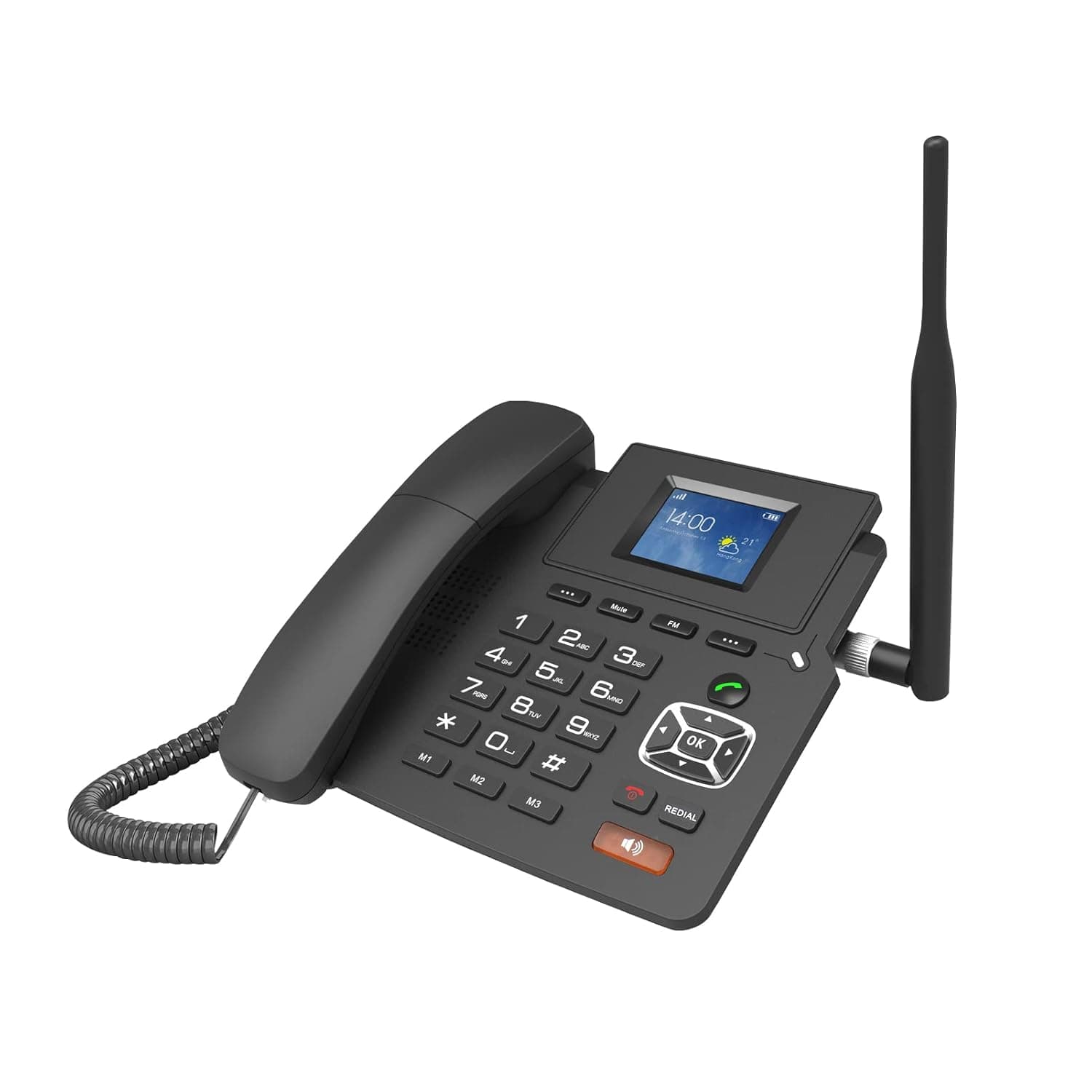 ايروفامي هاتف مكتبي لاسلكي P03-4G يدعم تقنية نقل الصوت عبر بروتوكول الإنترنت 4G وحسابين SIP وبطاقة شريحة اتصال واي فاي مع شاشة LCD للرد التلقائي للمكتب والمنزل والمؤتمرات