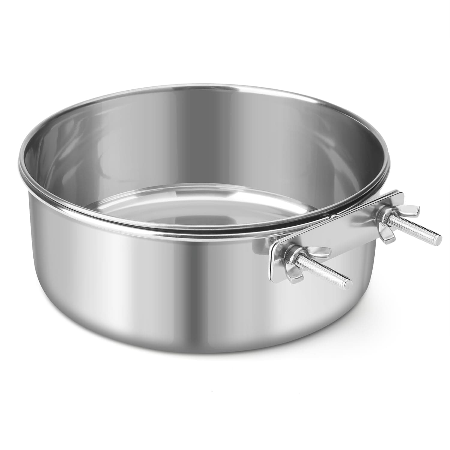 Dog Cage Bowl Stainless Steel Pet Food Water Bowl Bird Food Cup with Clamp Feeder for Dogs, Cats, Rabbits, Birds, Small Animals (XL)