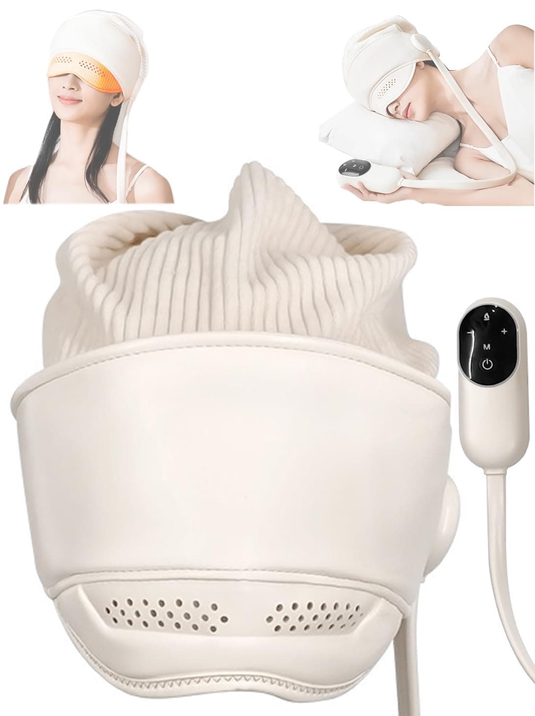 Head Massager, Eye Massager with Heat, Rechargeable Head and Eye Massage for Stress Relief, Headaches,Fatigue, Ideal for Rest & Relaxation, Best Gift for Mom/Dad