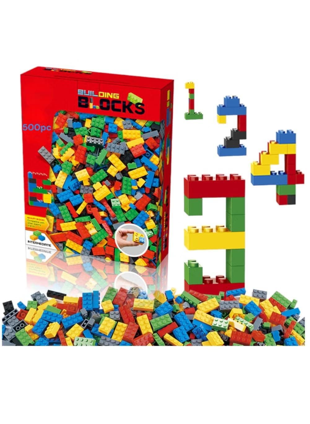 Toy Box Kids Educational Assembly Building Blocks, Kindergarten Early Educational Toys 500Pcs Random Colors
