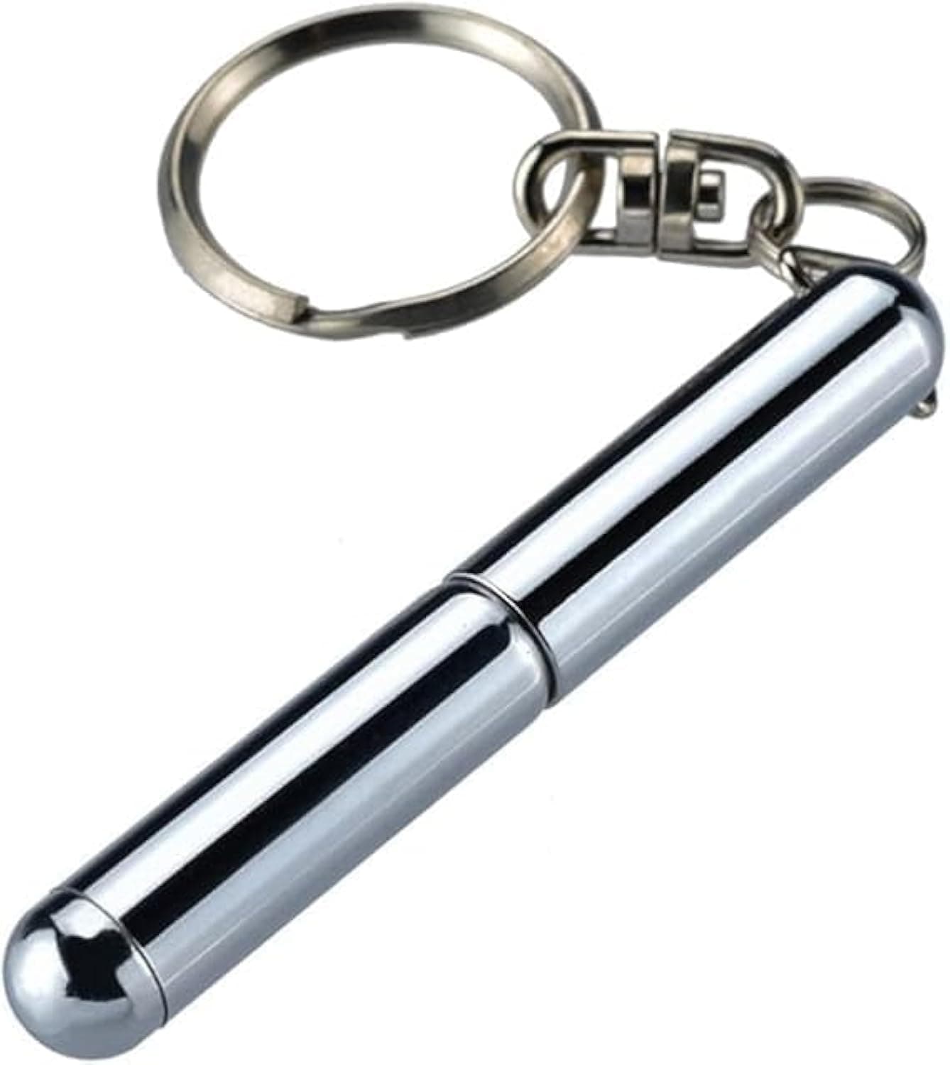 Silver Retractable mini pen made of stainless steel Metal Tool Pen Retractable pocket pen keychain Dad gadgets, birthday, Christmas for Students, Office Staff, Construction Workers Ballpoint Pens