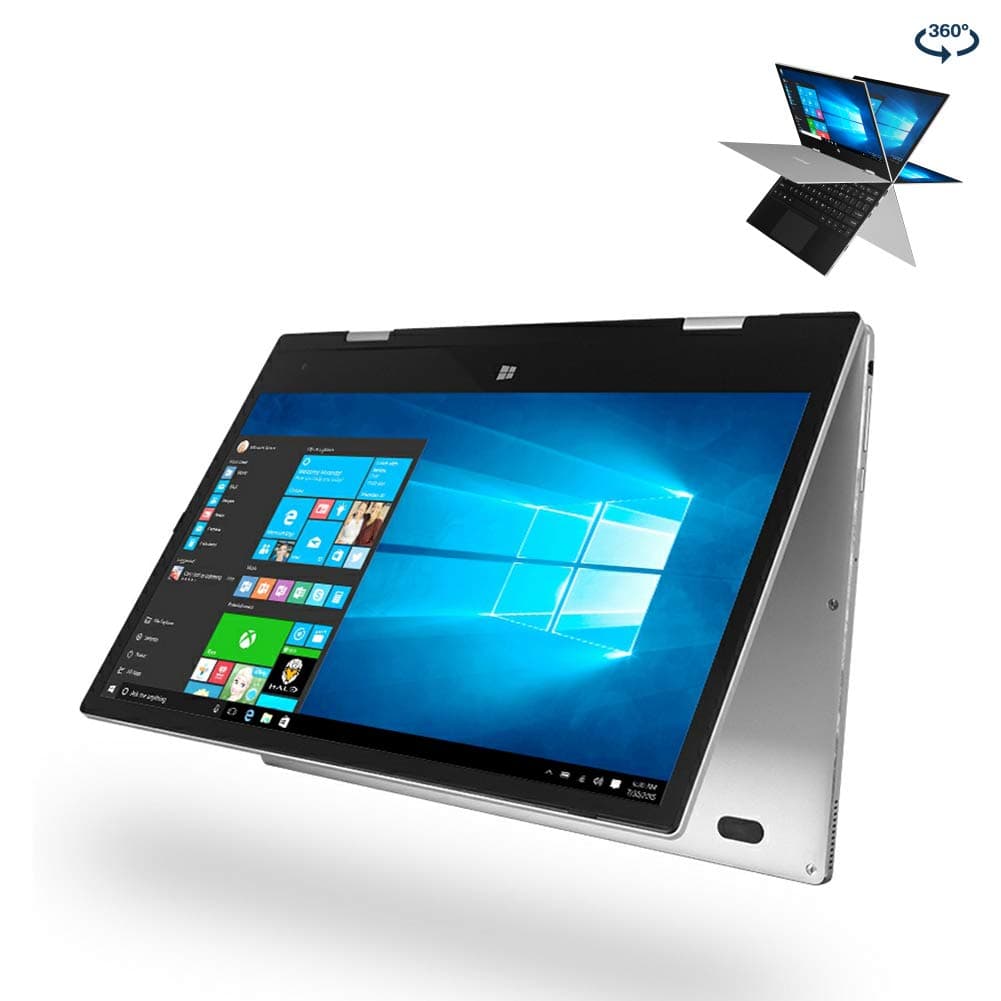 Jumper EZbook X1 11.6'' 2 in 1 Touch Screen Laptops, 360° Rotatable IPS 1920×1080 Full HD Screen, Intel Apollo N3450 CPU, DDR4 6GB RAM 128GB ROM, WIFI, Bluetooth, Win10(UK-plug)