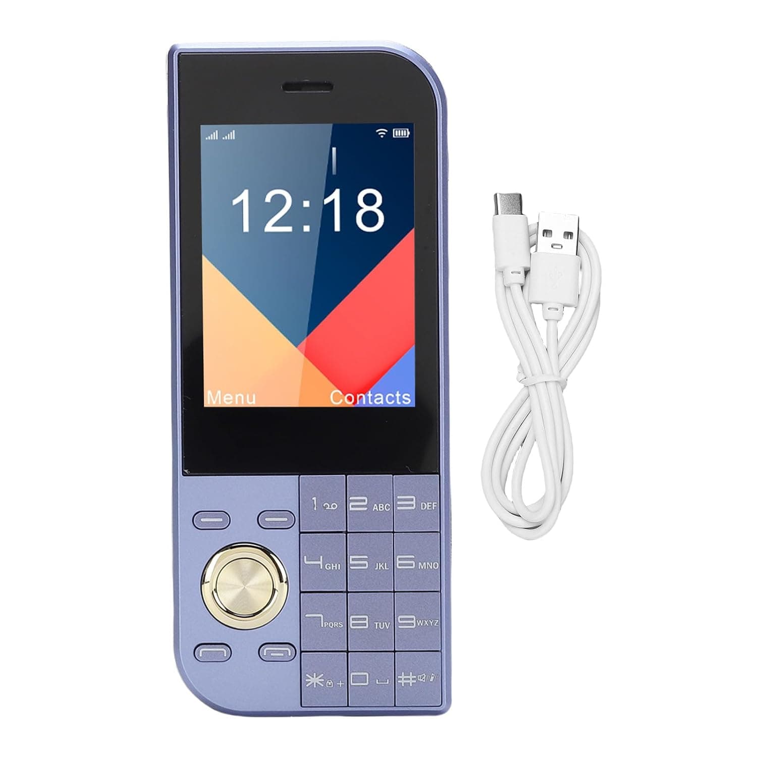 Jectse 2G Cellphone Thin 2.8 Inch Bar Phone with Big Clear Sound Triple SIM Card Slots 3800mAh Battery FM Radio Bright Flashlight for Seniors (Blue)