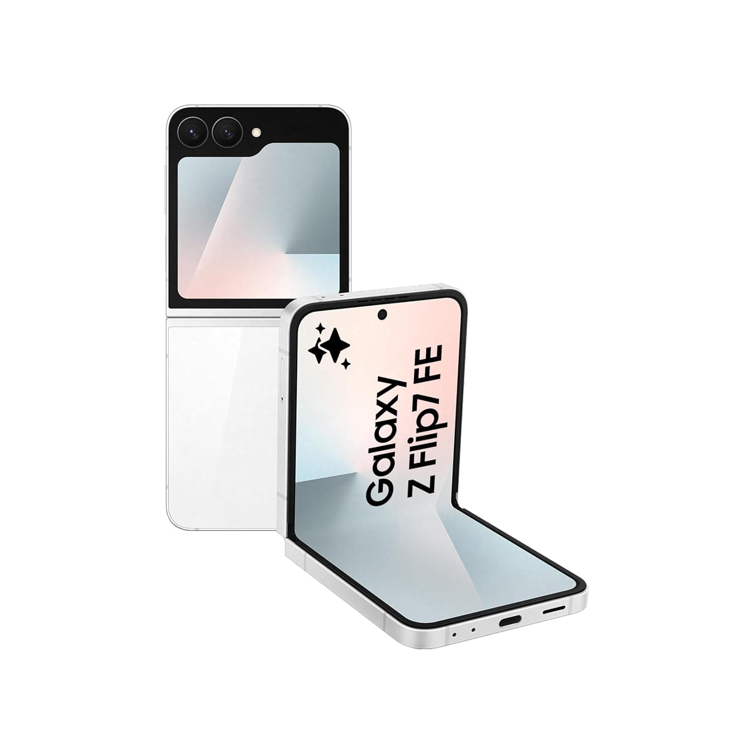 Samsung Galaxy Z Flip7 FE, Al Phone, White, 256GB Storage, 12GB Memory, Pocketable Foldable Design, Wide Cover Screen, 50MP Camera for Selfie, Smooth Processor, 4000mAh Battery (KSA Version)