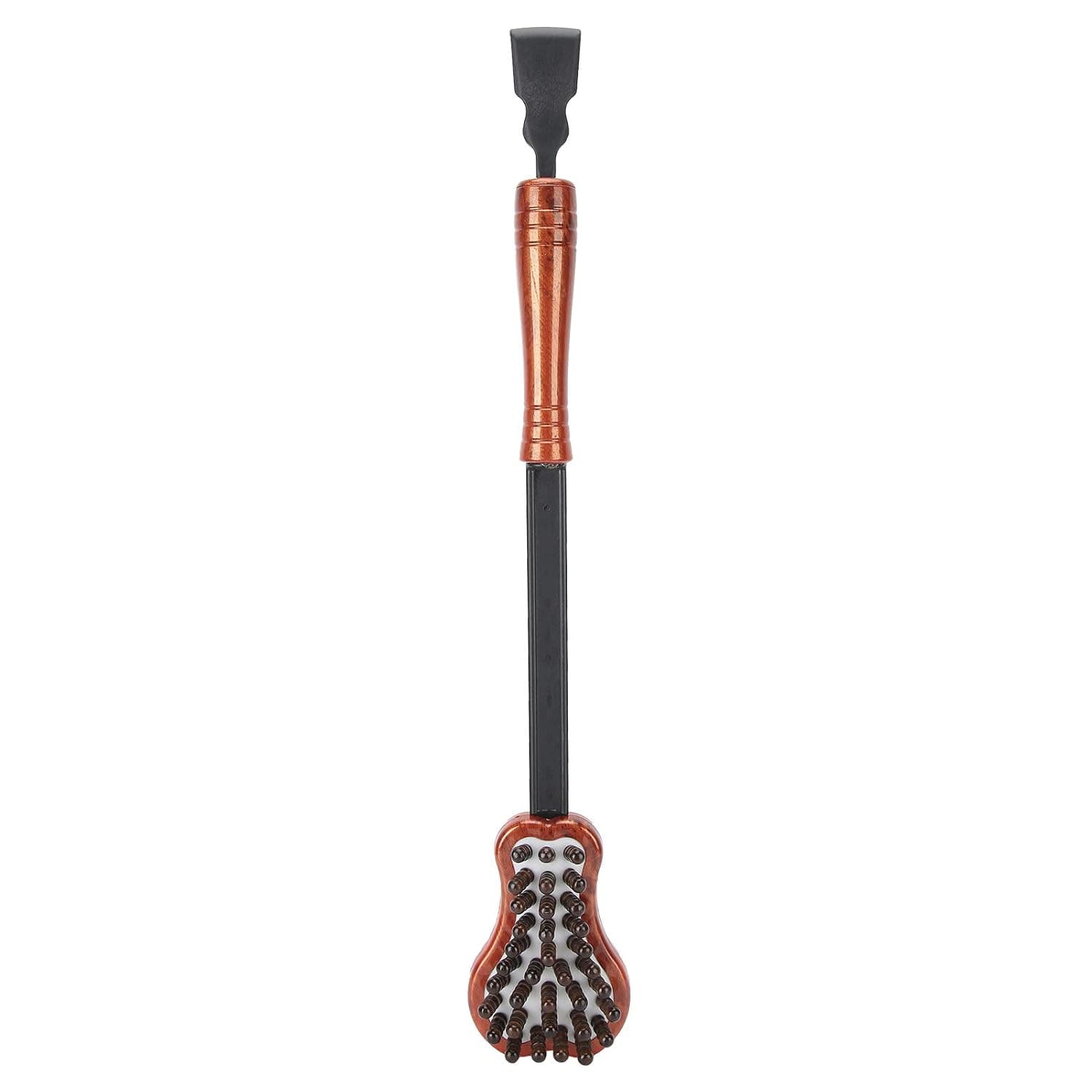 Massage Hammer Handheld Relaxation Back Knocker Manual Back Massage Health Care Tool with ABS Handle and Wooden Beads for Muscle Relaxation and Pain Relief 45 cm