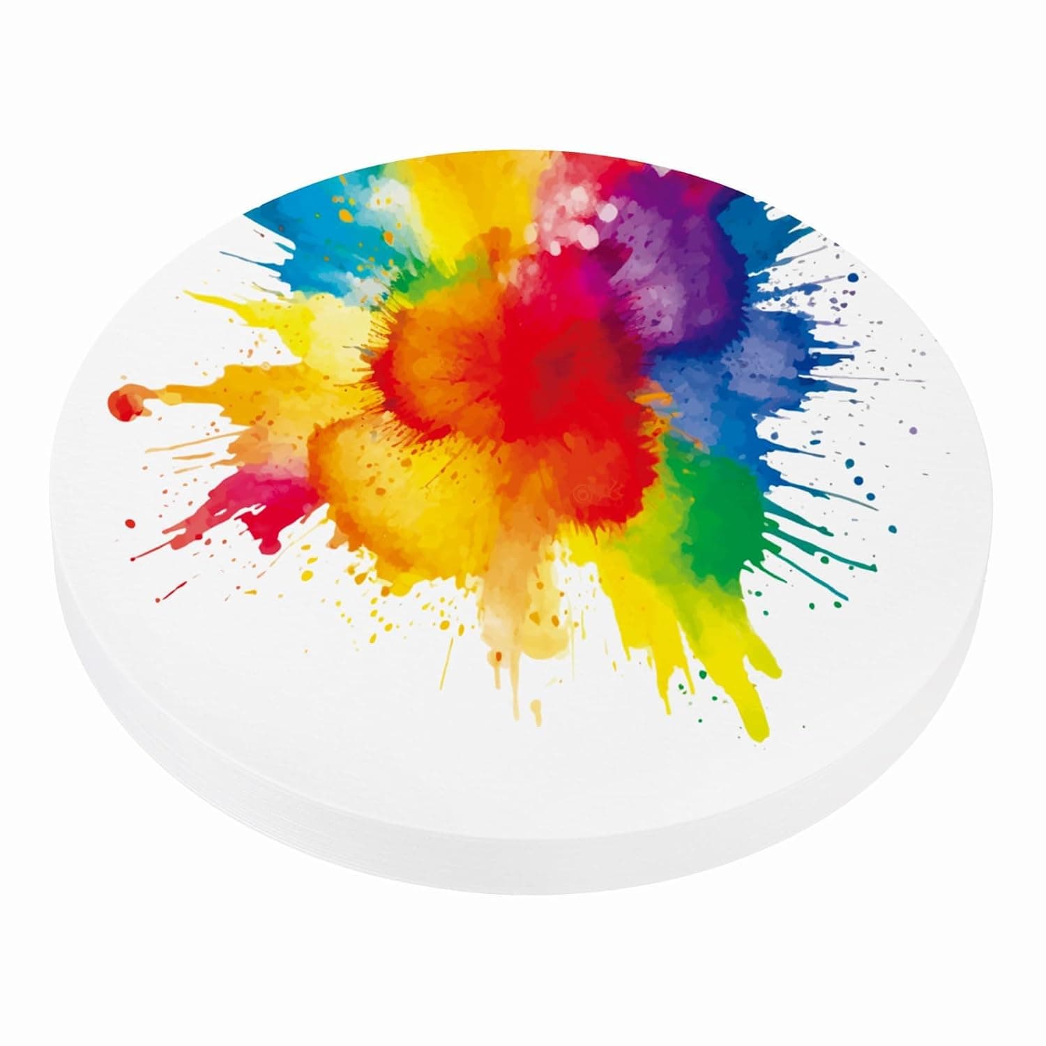 25 Sheets 12cm Cotton Watercolor Paper 300gsm Round Cold Press Painting Paper, SYOSI Artist Drawing Paper for Watercolor Acrylic Ink Pencil, DIY Art Craft Sketching Supplies