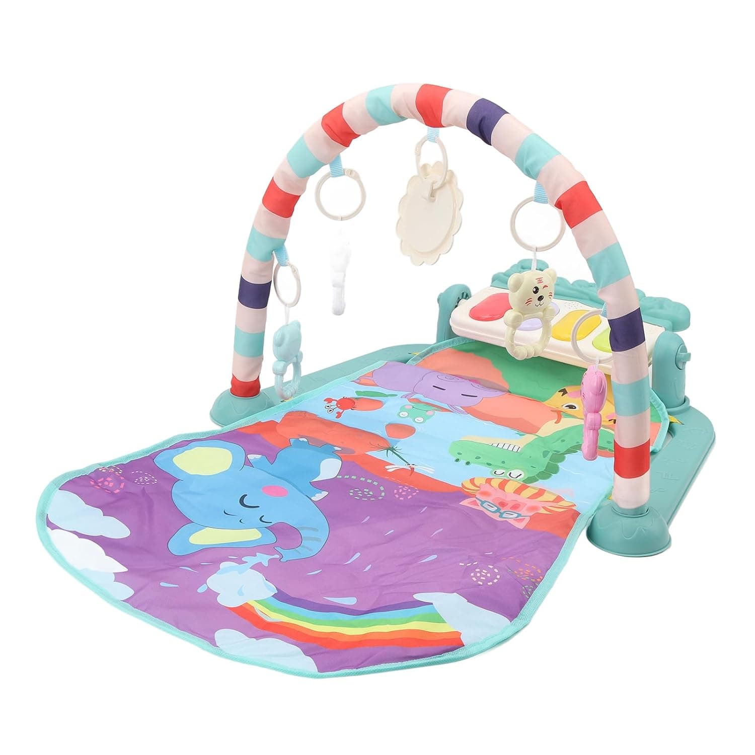 Musical Infant Gym Mats Baby Piano, Unique Light and Pendant, Easy for Baby 0 To 12 Months, Portable, Easy To Install And Disassemble