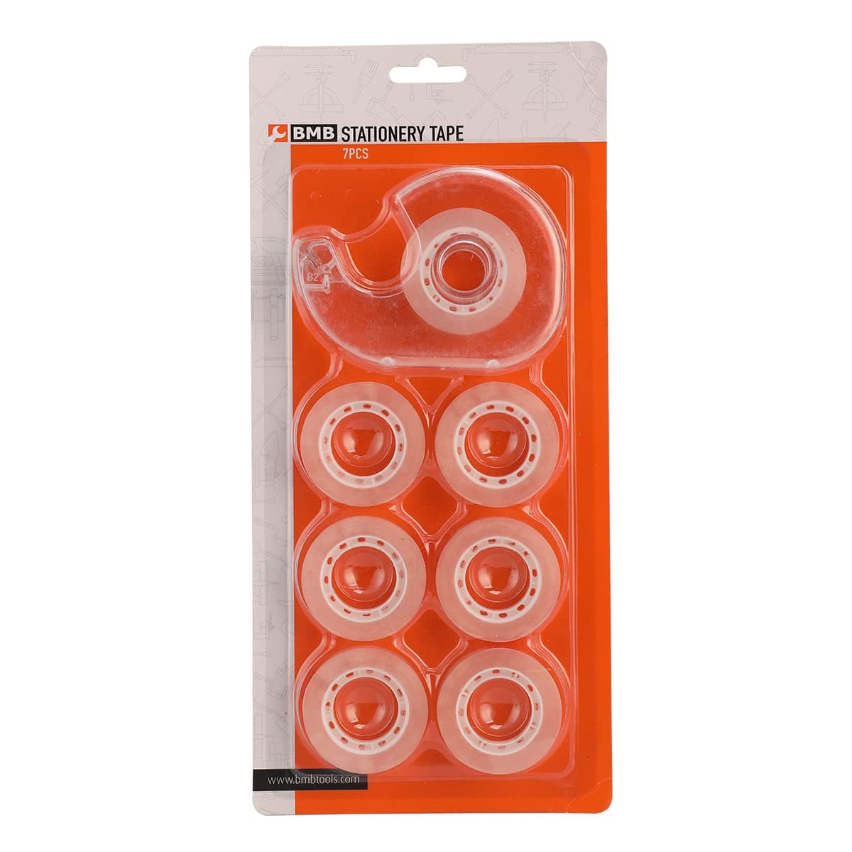 BMB Tools Stationery tape with plastic tape machine 7 Pieces