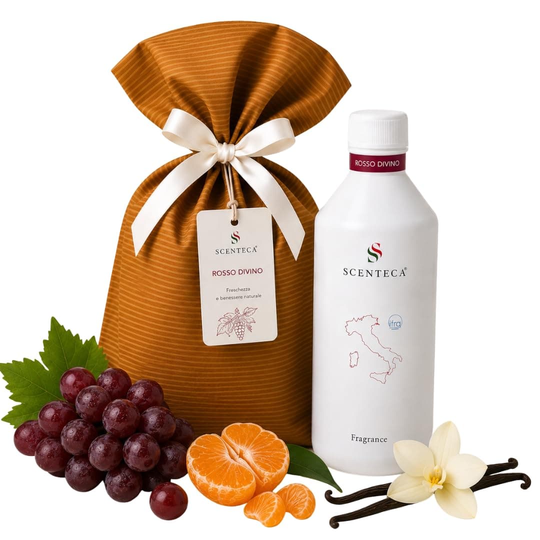 Rosso Divino Cold Mist Diffuser Refill Room Fragrance with Grape, Mandarin and Vanilla Essential Oils 500ml